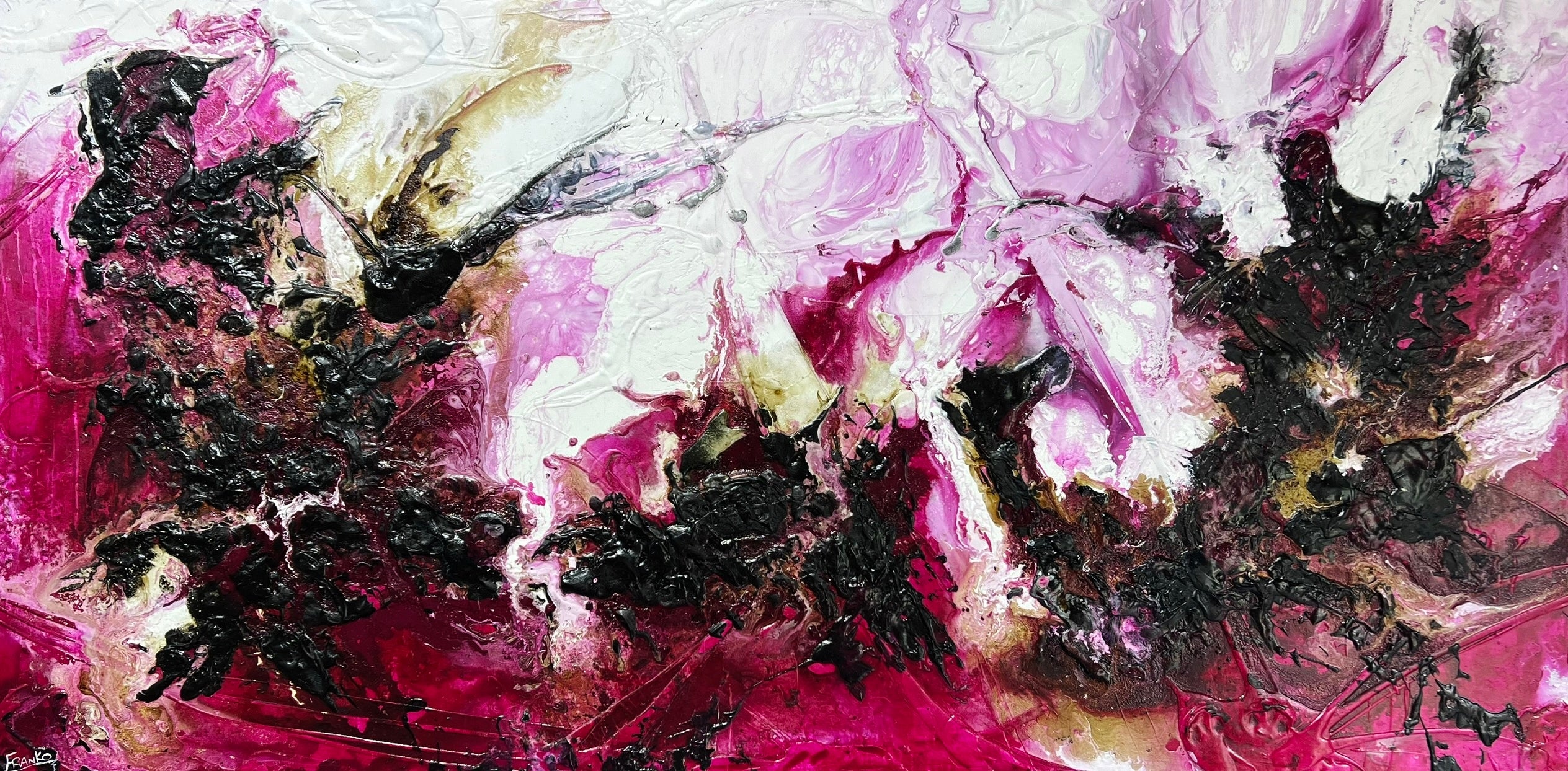 Scarlett & Fig 240cm x 120cm Magenta Textured Abstract Painting (SOLD)-Abstract-[Franko_Artist]-[Australian_artist]-[Gold_Coast]-[Brisbane]-[modern]-[contemporary]-[original]-[Large_artwork]-Franklin Art Studio