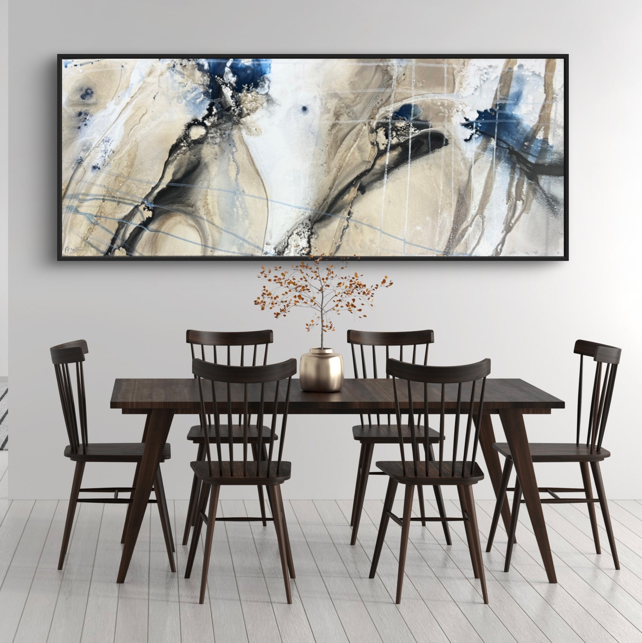 Refined 208 200cm x 80cm Blue Rust Cream White Blended Abstract Painting (SOLD)-Abstract-[Franko_Artist]-[The_Block]-[Dream_Homes]-[ideas]-[Grand_Designs]-[Art_Lover]-Franklin Art Studio