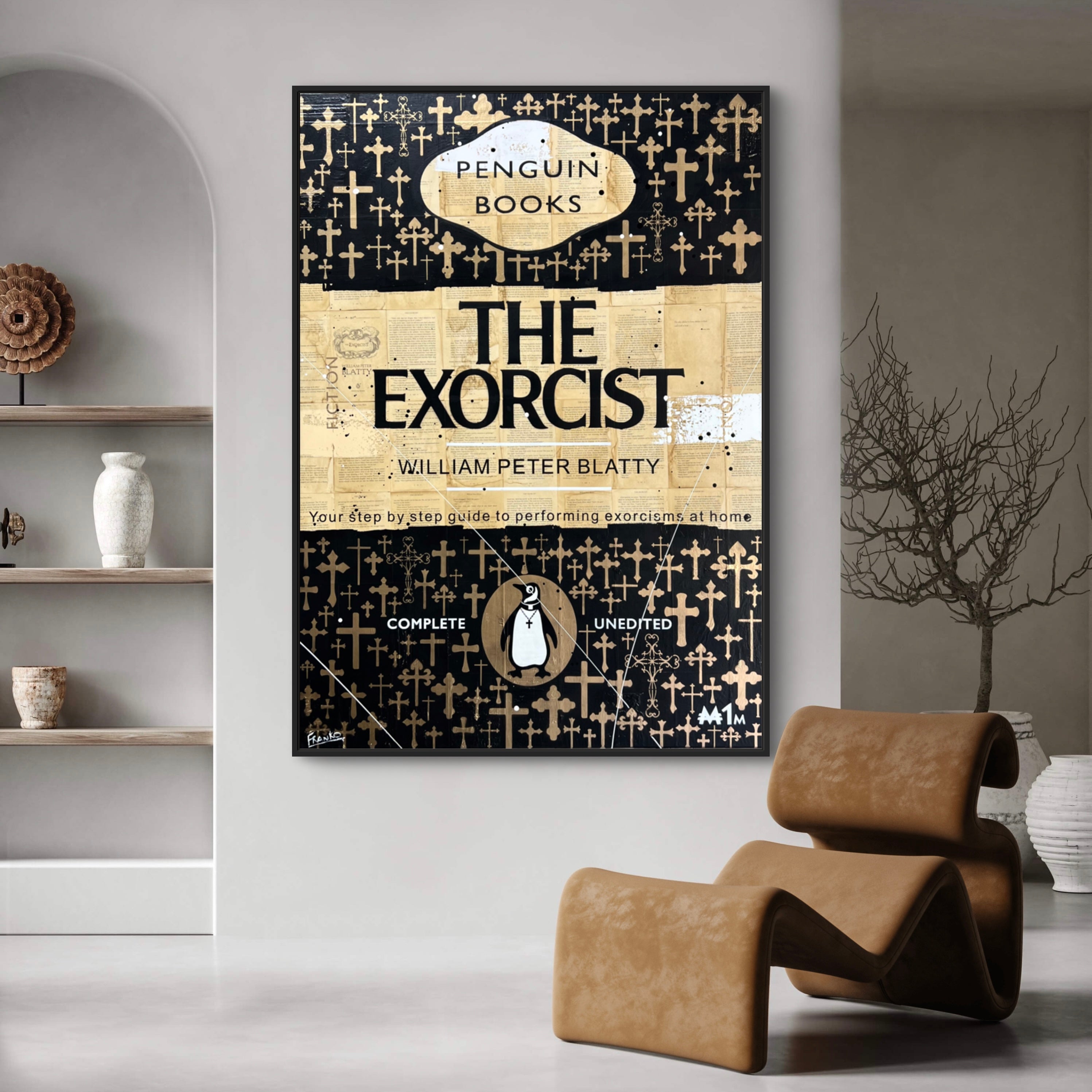 Exorcisms and Stuff 140cm x 100cm Urban Pop Book Club Painting-book club-[Franko_Artist]-[Australian_artist]-[Gold_Coast]-[Brisbane]-[modern]-[contemporary]-[original]-[Large_artwork]-[The_Block]-[Dream_Homes]-[ideas]-[Grand_Designs]-[Art_Lover]-Franklin Art Studio
