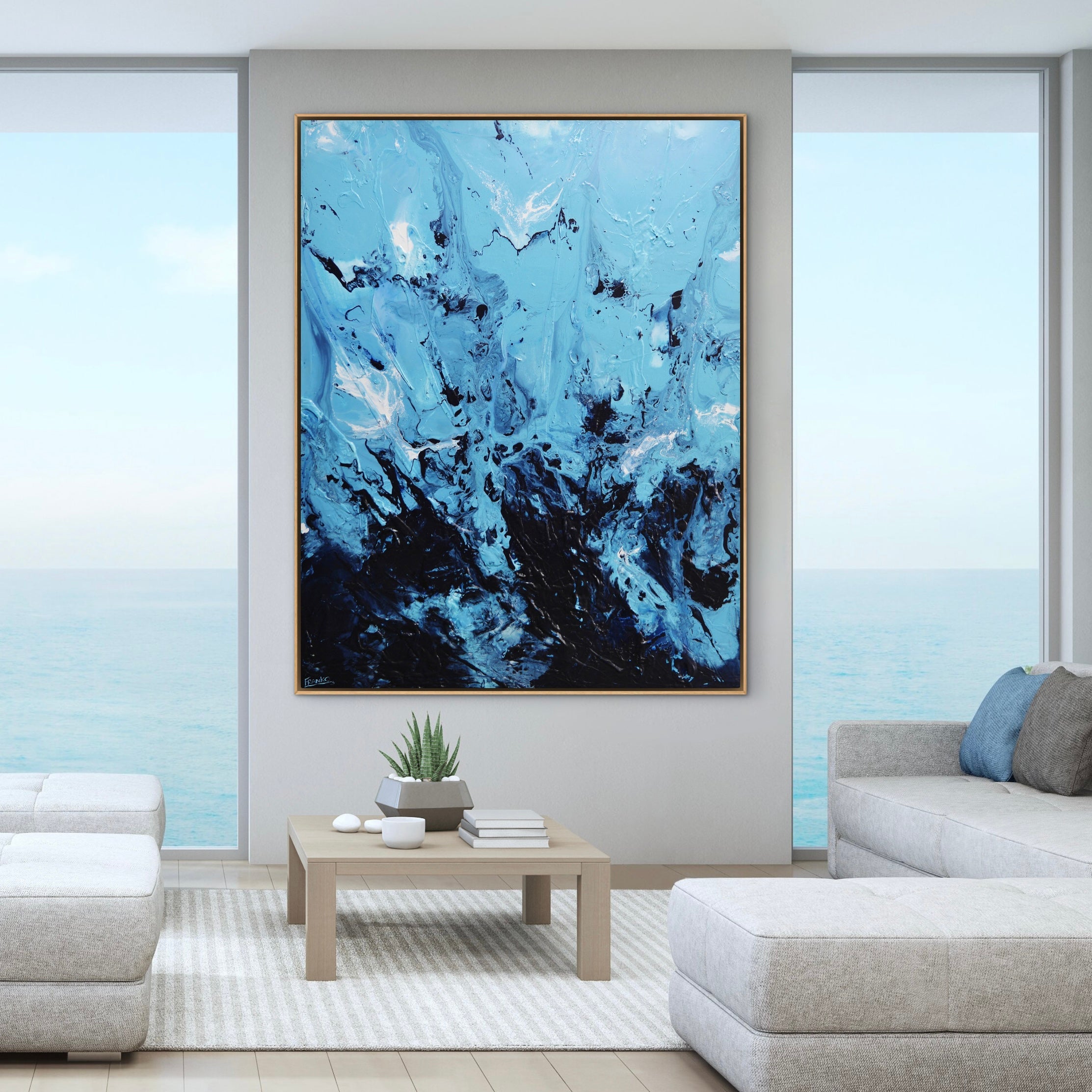 Aquarius 140cm x 180cm Textured Abstract Painting (SOLD)