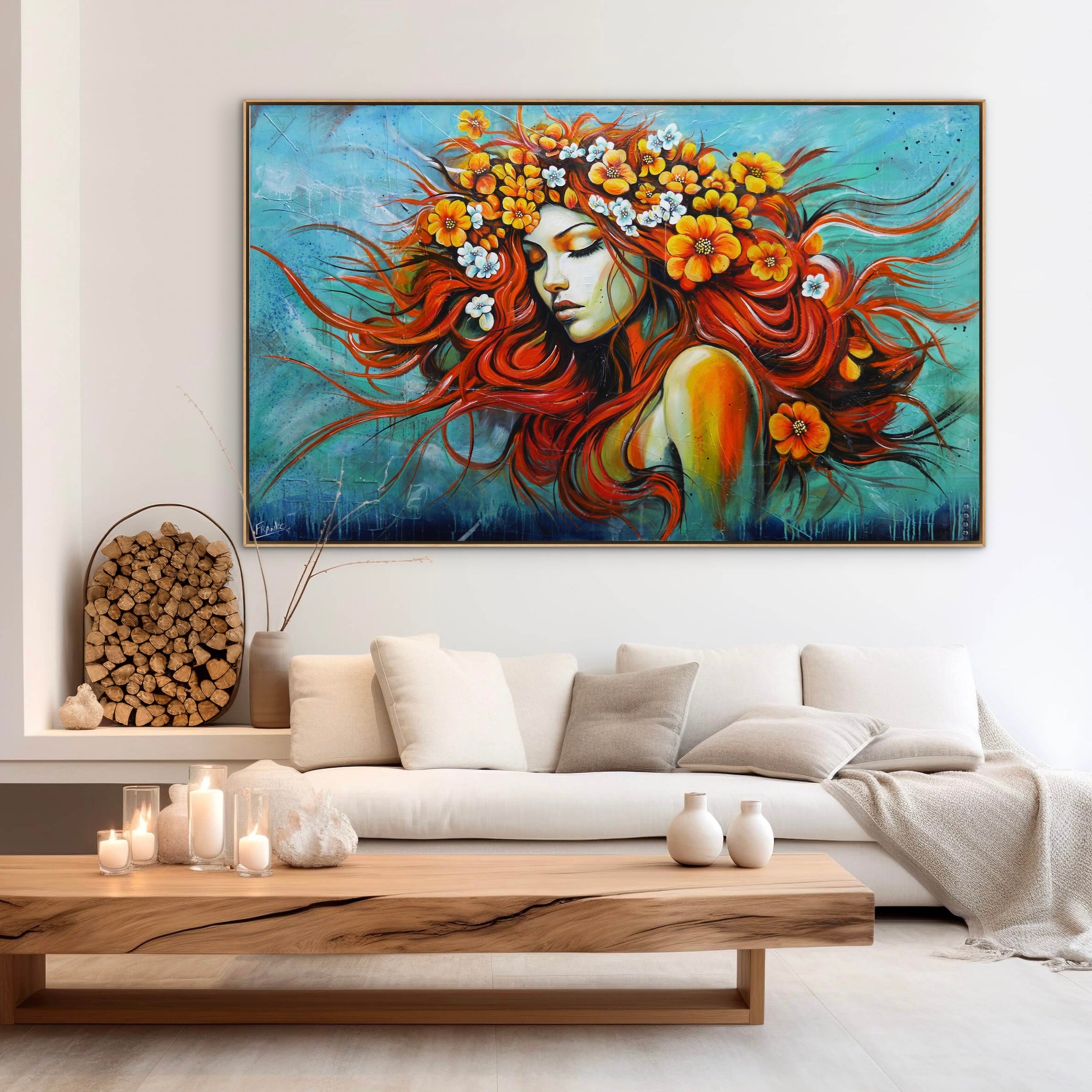 Calista 200cm x 120cm Abstract Realism Textured Framed Painting