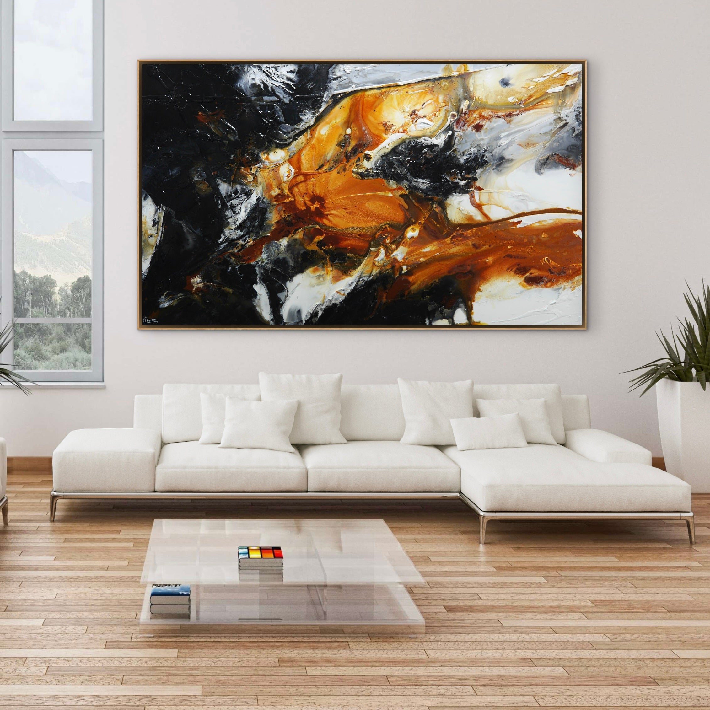 Universal Rush 250cm x 150cm Textured Abstract Painting