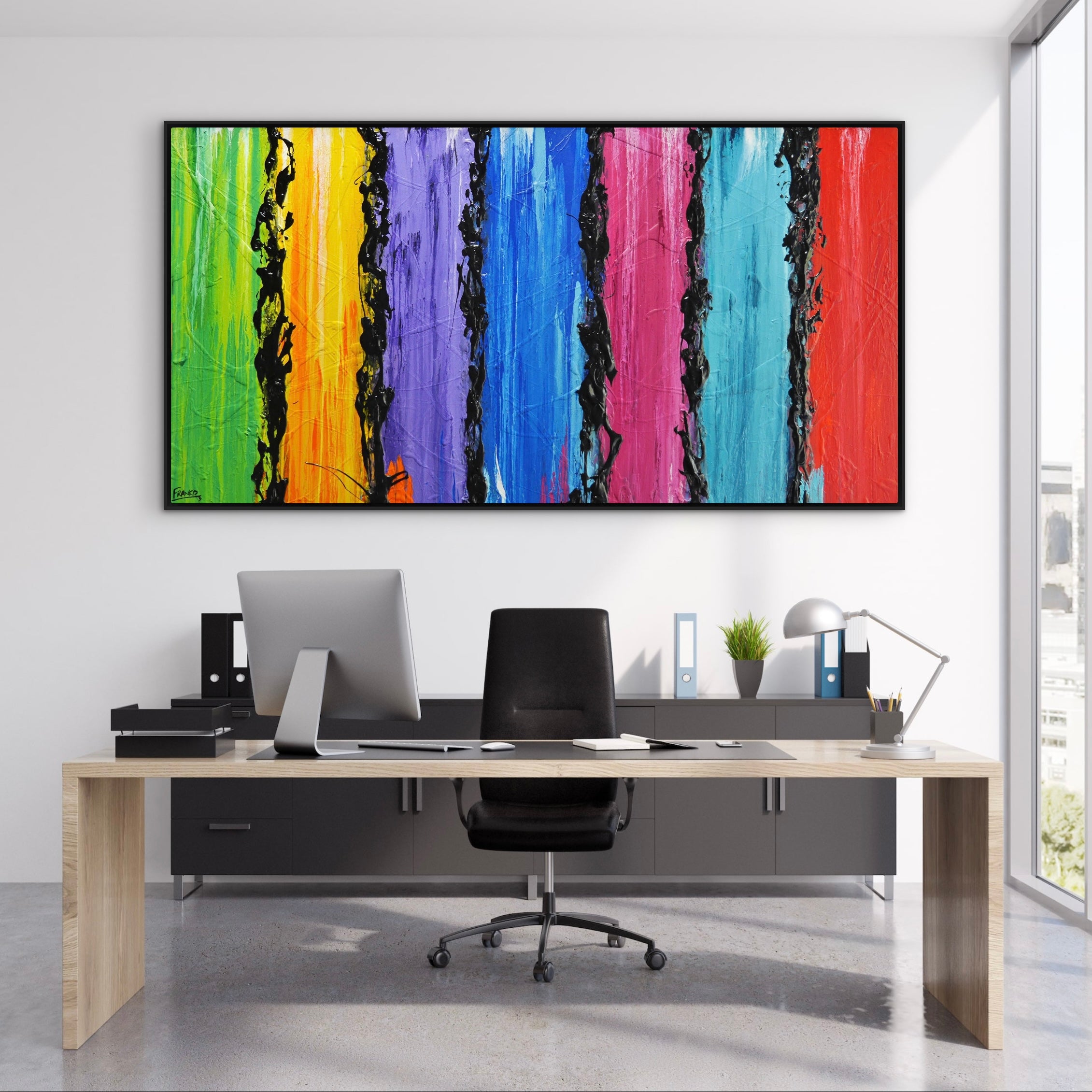 Rational Colour 190cm x 100cm Colourful Textured Abstract Painting