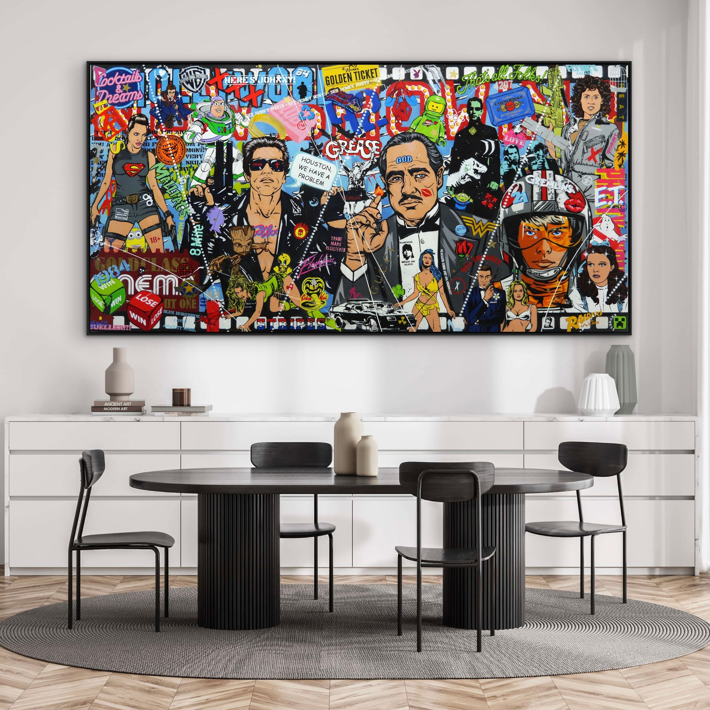 The Golden Ticket 240cm x 120cm Textured Urban Pop Art Painting (SOLD)