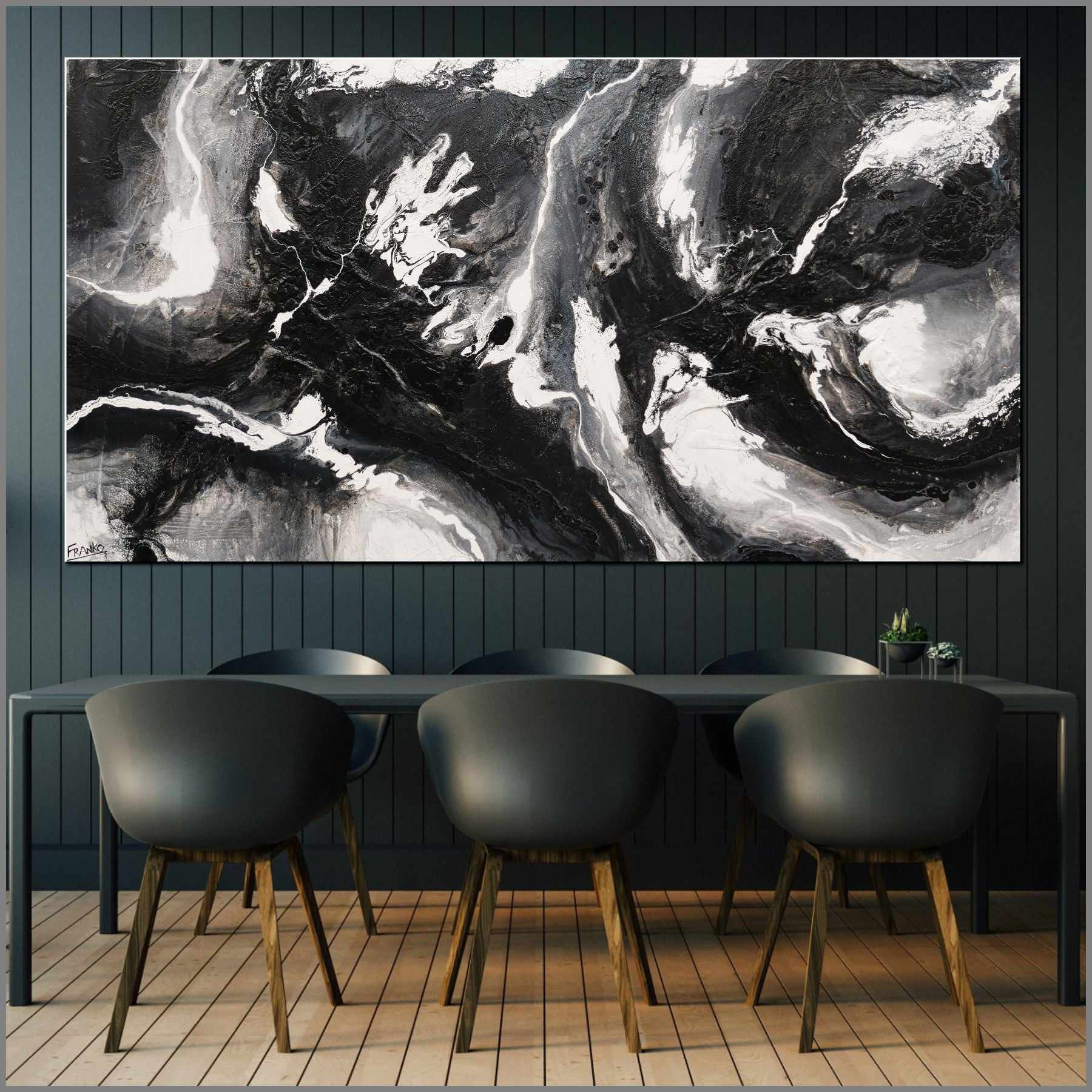 Iced Nero 190cm x 100cm Black White Textured Abstract Painting (SOLD)-Abstract-[Franko_Artist]-[Australian_artist]-[Gold_Coast]-[Brisbane]-[modern]-[contemporary]-[original]-[Large_artwork]-[The_Block]-[Dream_Homes]-[ideas]-[Grand_Designs]-[Art_Lover]-Franklin Art Studio