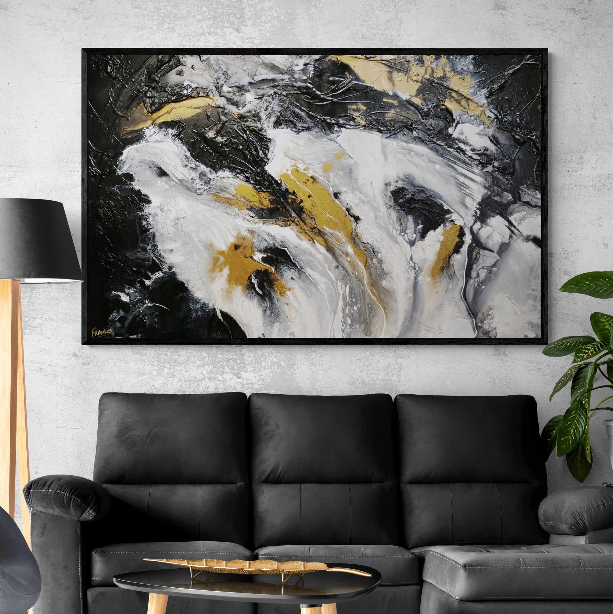Imperial Bullion 160cm x 100cm Gold White Black Textured Abstract Painting (SOLD)-Abstract-[Franko_Artist]-[Australian_artist]-[Gold_Coast]-[Brisbane]-[modern]-[contemporary]-[original]-[Large_artwork]-[The_Block]-[Dream_Homes]-[ideas]-[Grand_Designs]-[Art_Lover]-Franklin Art Studio