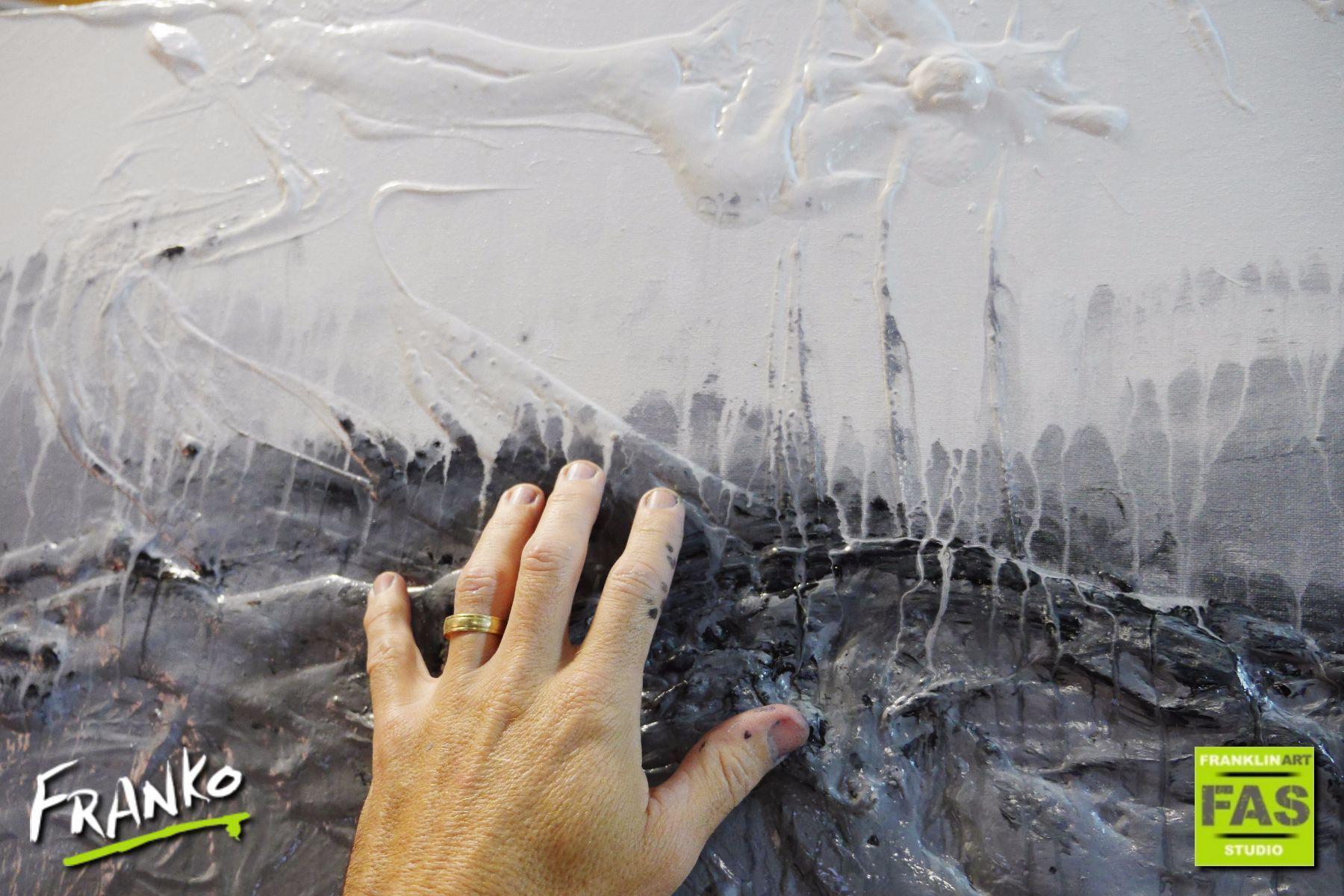 In The Light Of Grey 240cm x 100cm Grey Abstract Painting (SOLD)