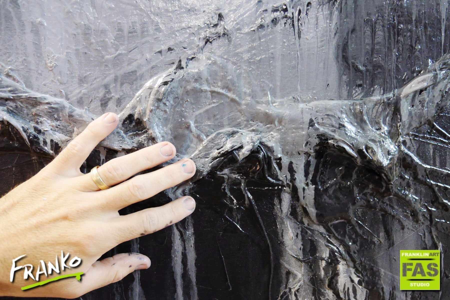 In The Light Of Grey 240cm x 100cm Grey Abstract Painting (SOLD)