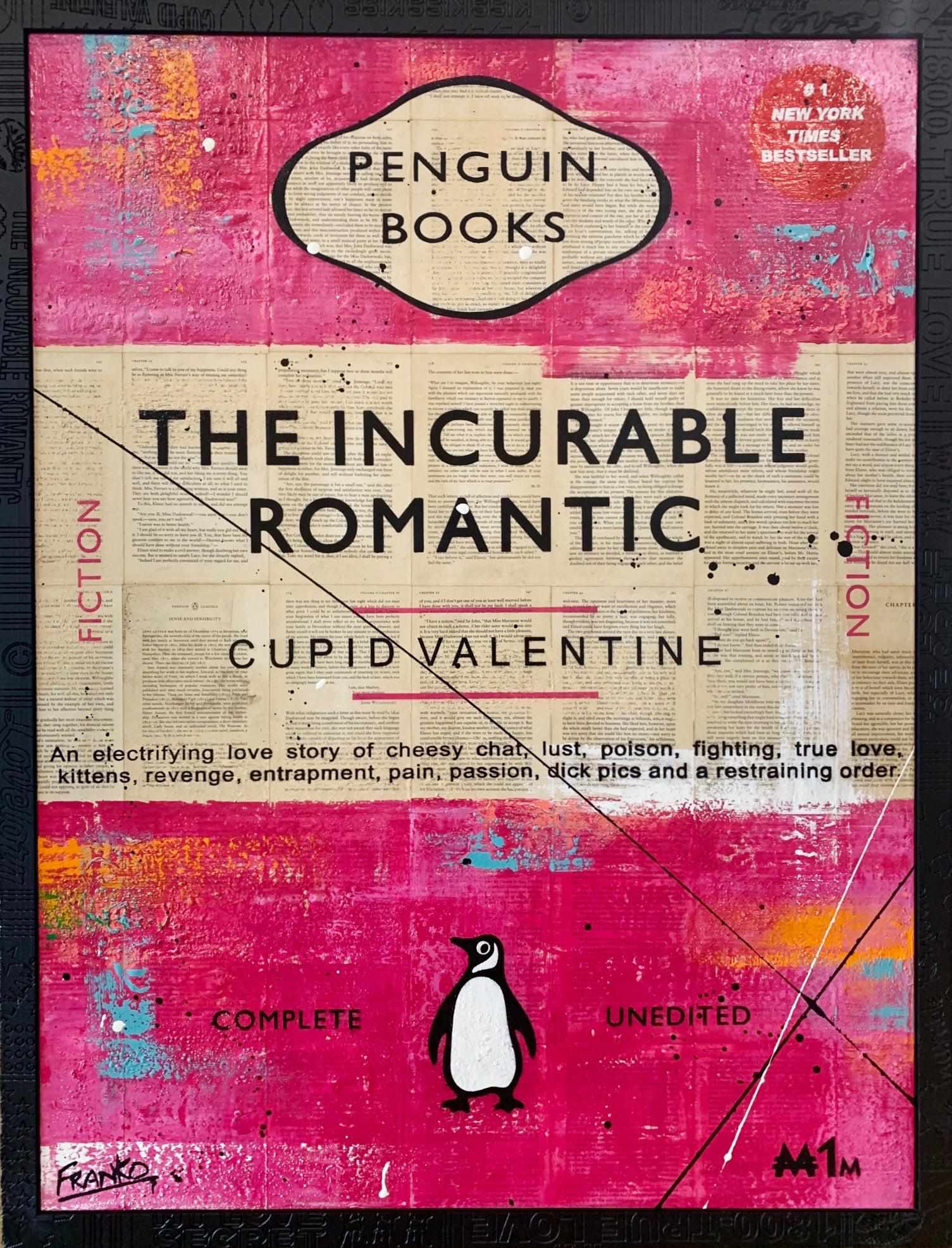 Incurable 75cm x 100cm The Incurable Romantic Urban Pop Book Club Painting With Custom Etched Frame (SOLD)-book club-[Franko_Artist]-[Australian_artist]-[Gold_Coast]-[Brisbane]-[modern]-[contemporary]-[original]-[Large_artwork]-Franklin Art Studio