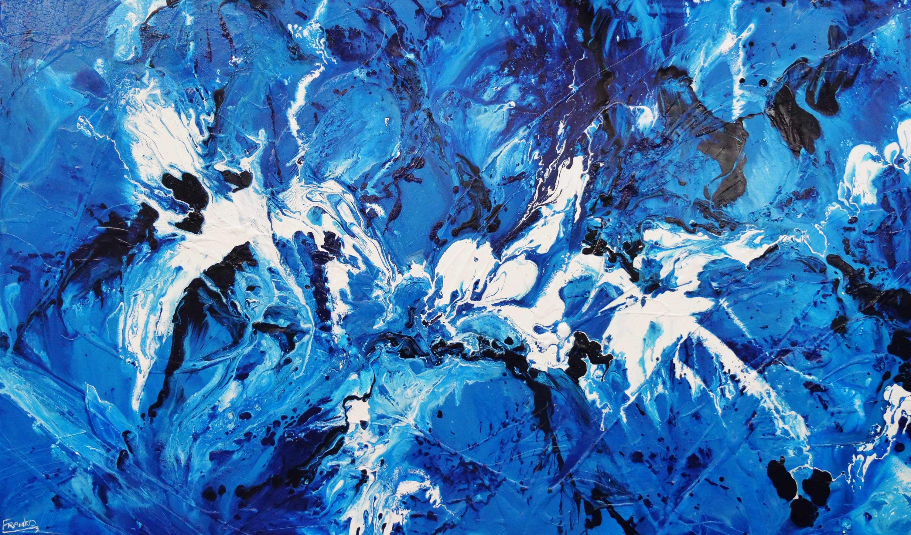 Indigo Waters 200cm x 120cm Blue White Textured Abstract Painting (SOLD)-Abstract-[Franko_Artist]-[Australian_artist]-[Gold_Coast]-[Brisbane]-[modern]-[contemporary]-[original]-[Large_artwork]-Franklin Art Studio