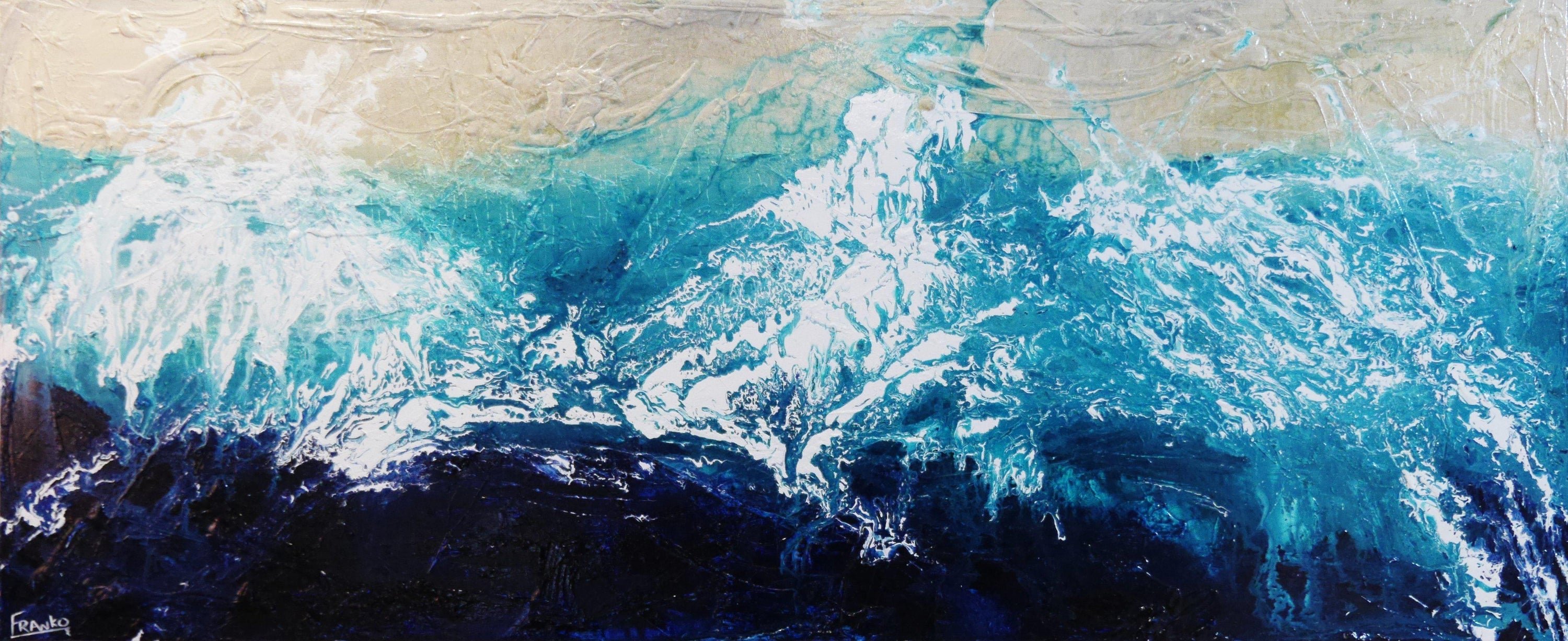 Infused Beach Wash 240cm x 100cm Blue Abstract Painting (SOLD)-abstract-[Franko_Artist]-[Australian_artist]-[Gold_Coast]-[Brisbane]-[modern]-[contemporary]-[original]-[Large_artwork]-Franklin Art Studio