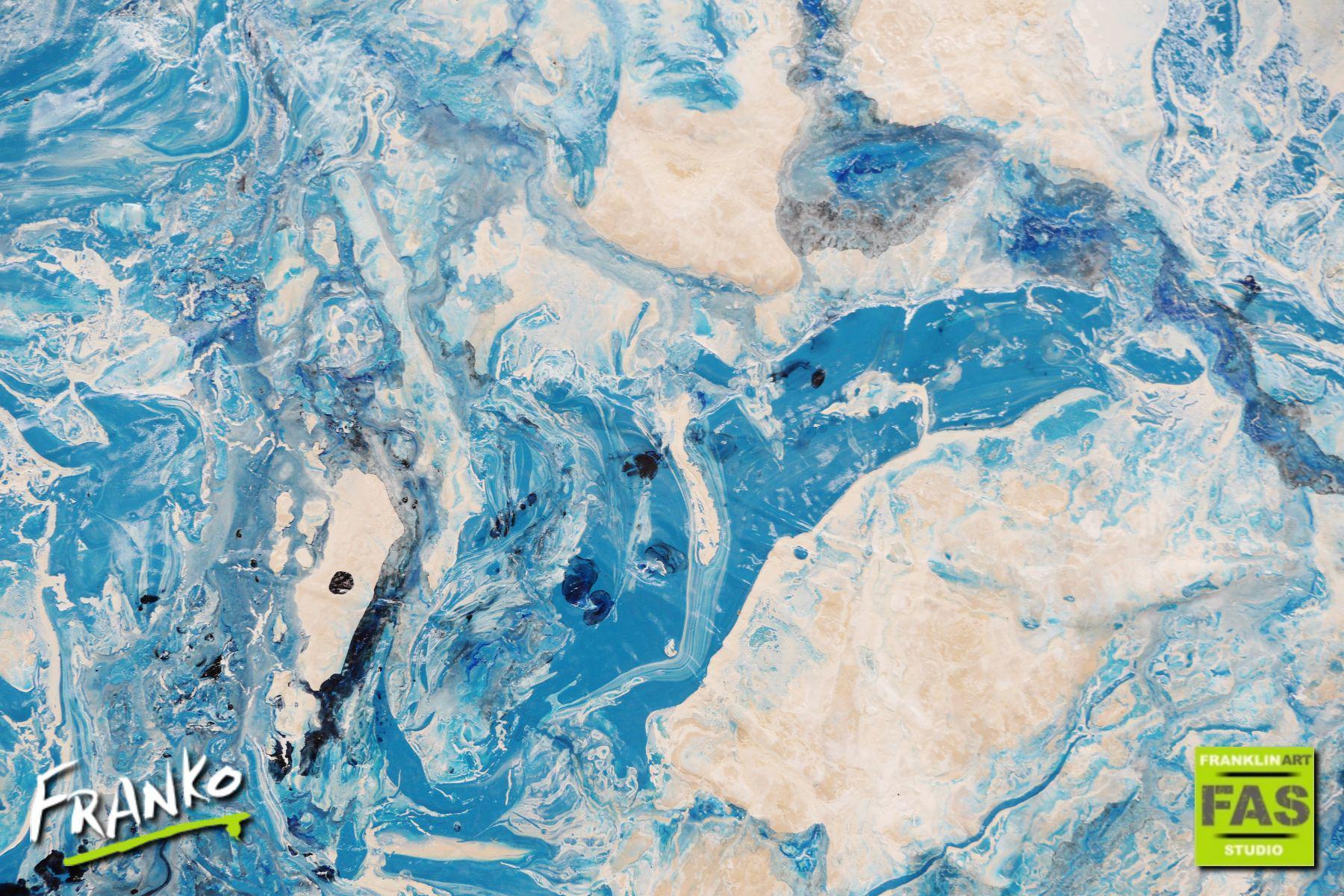 Infused Blue Love Bomb 160cm x 100cm White Blue Abstract Painting (SOLD)-abstract-[Franko]-[Artist]-[Australia]-[Painting]-Franklin Art Studio