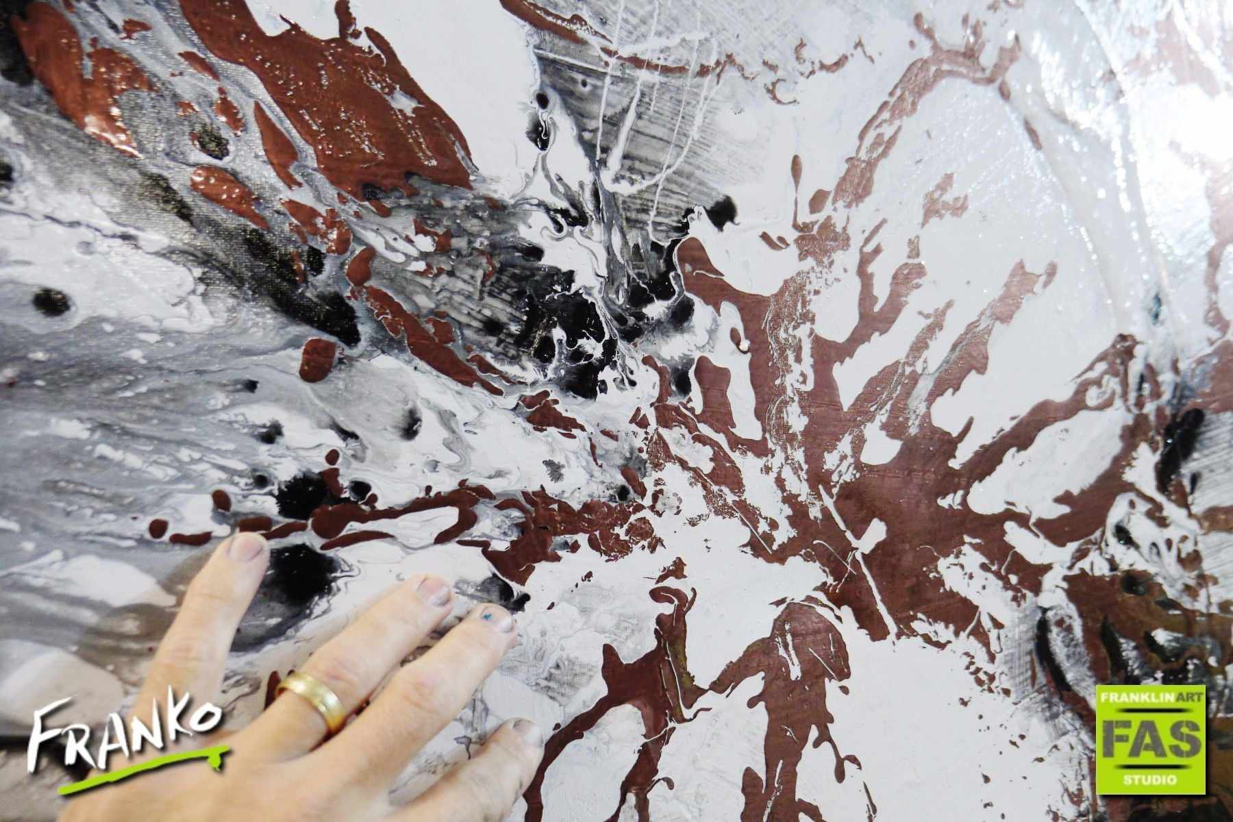 Infused Copper Moments 240cm x 100cm Copper White Abstract Painting (SOLD)