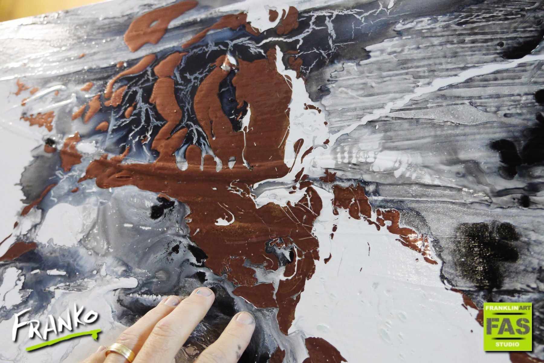 Infused Copper Moments 240cm x 100cm Copper White Abstract Painting (SOLD)-abstract-[Franko]-[Artist]-[Australia]-[Painting]-Franklin Art Studio