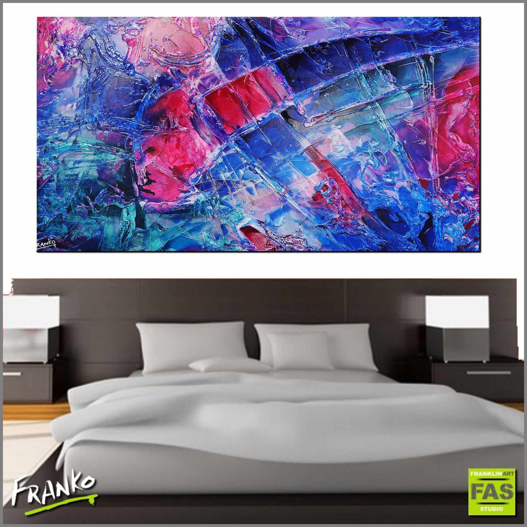 Infused Ink Romance 190cm x 100cm Blue Pink Purple Abstract Painting (SOLD)-abstract-[Franko_Artist]-[Australian_artist]-[Gold_Coast]-[Brisbane]-[modern]-[contemporary]-[original]-[Large_artwork]-[The_Block]-[Dream_Homes]-[ideas]-[Grand_Designs]-[Art_Lover]-Franklin Art Studio