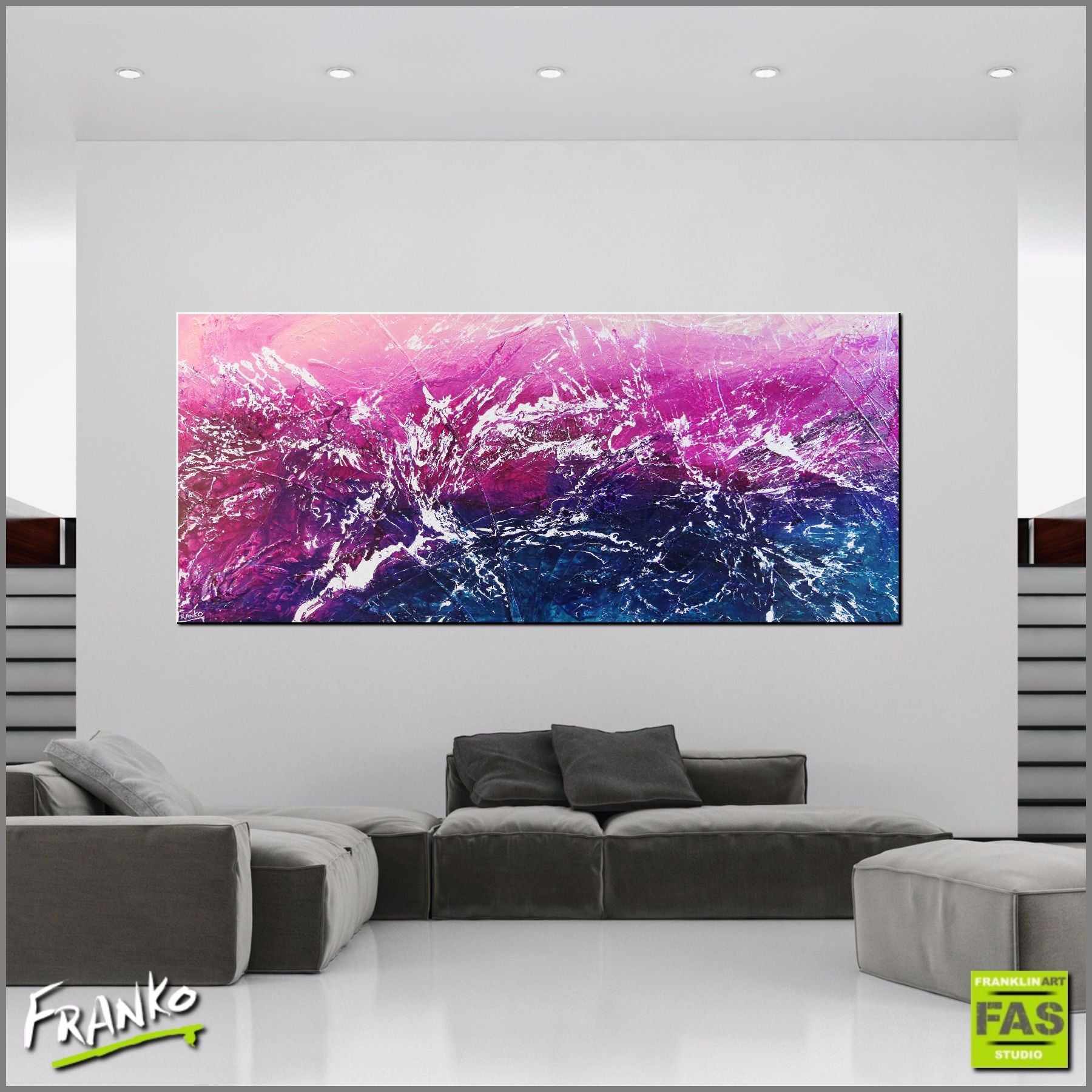 Infused White Paradise 240cm x 100cm Pink Blue White Abstract Painting (SOLD)-abstract-[Franko_Artist]-[Australian_artist]-[Gold_Coast]-[Brisbane]-[modern]-[contemporary]-[original]-[Large_artwork]-[The_Block]-[Dream_Homes]-[ideas]-[Grand_Designs]-[Art_Lover]-Franklin Art Studio