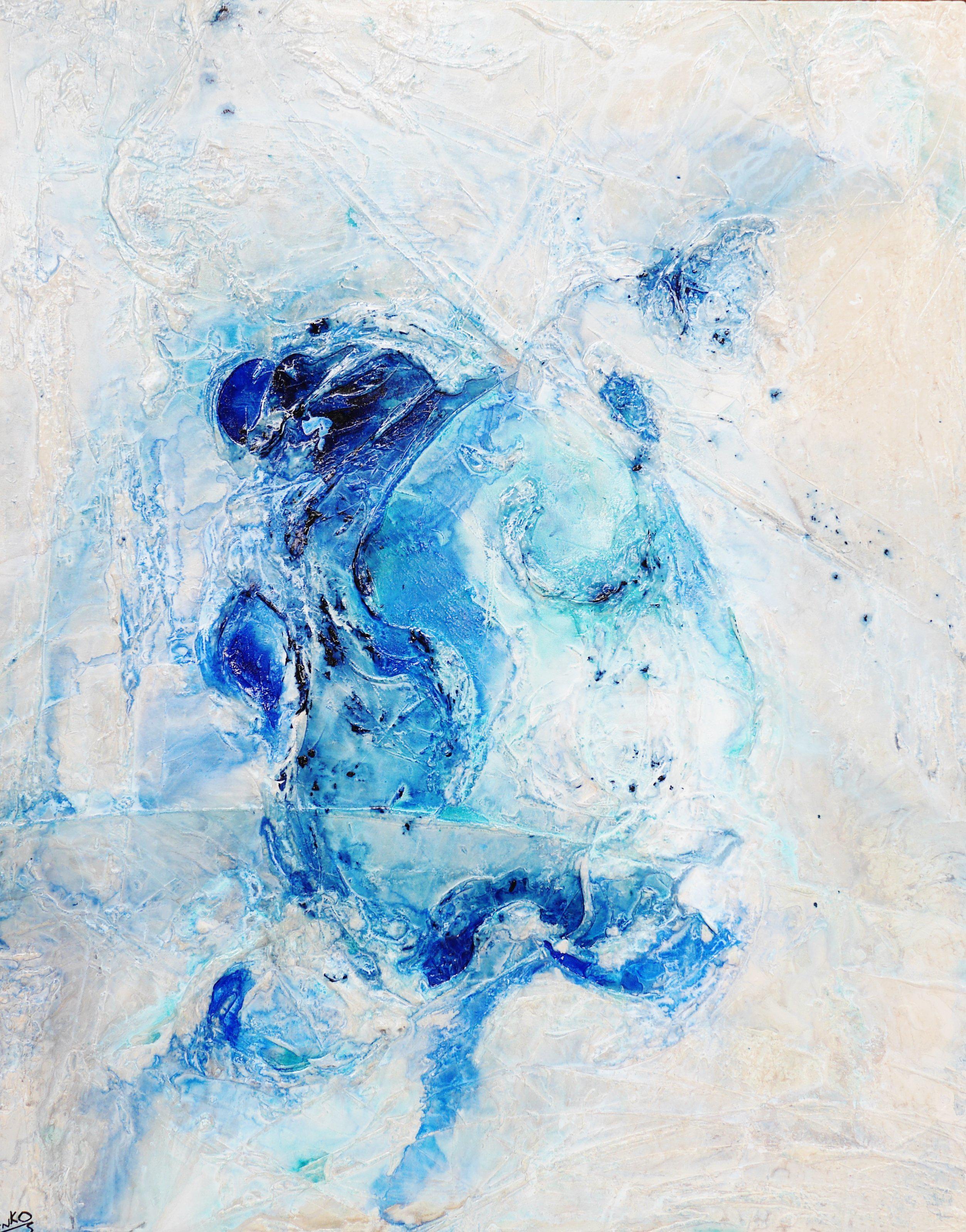 Ink Blue Infusion 120cm x 150cm White Blue Abstract Painting (SOLD)-abstract-[Franko_Artist]-[Australian_artist]-[Gold_Coast]-[Brisbane]-[modern]-[contemporary]-[original]-[Large_artwork]-Franklin Art Studio