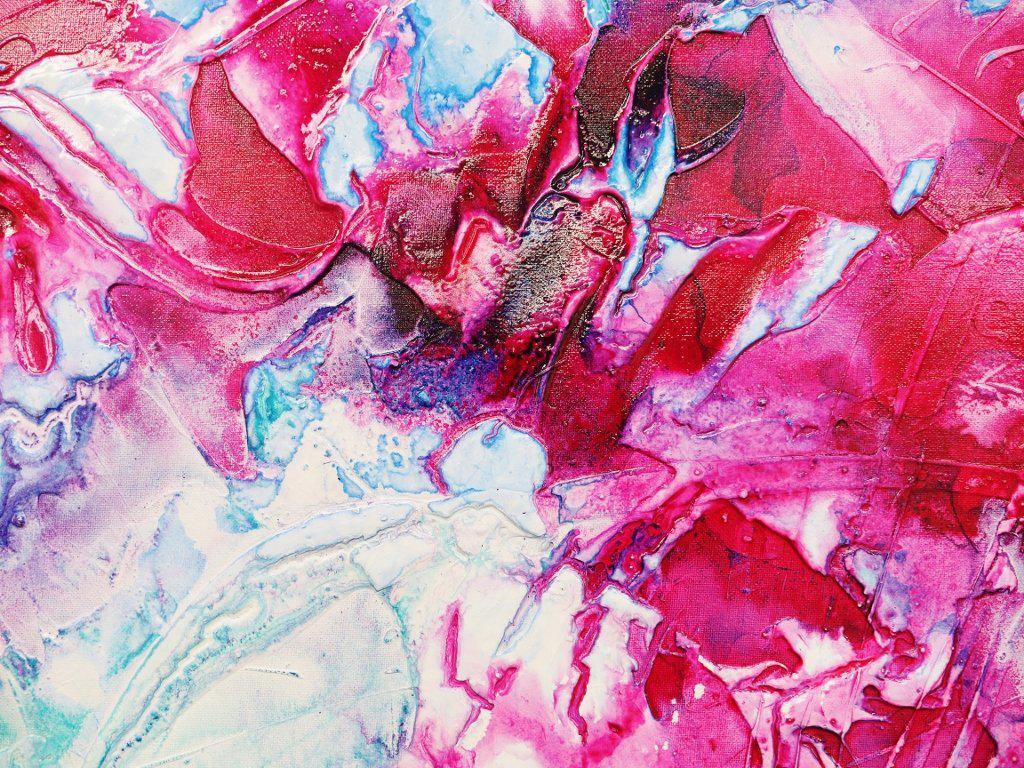 Ink Jazz 240cm x 100cm Pink Blue Abstract Painting (SOLD)
