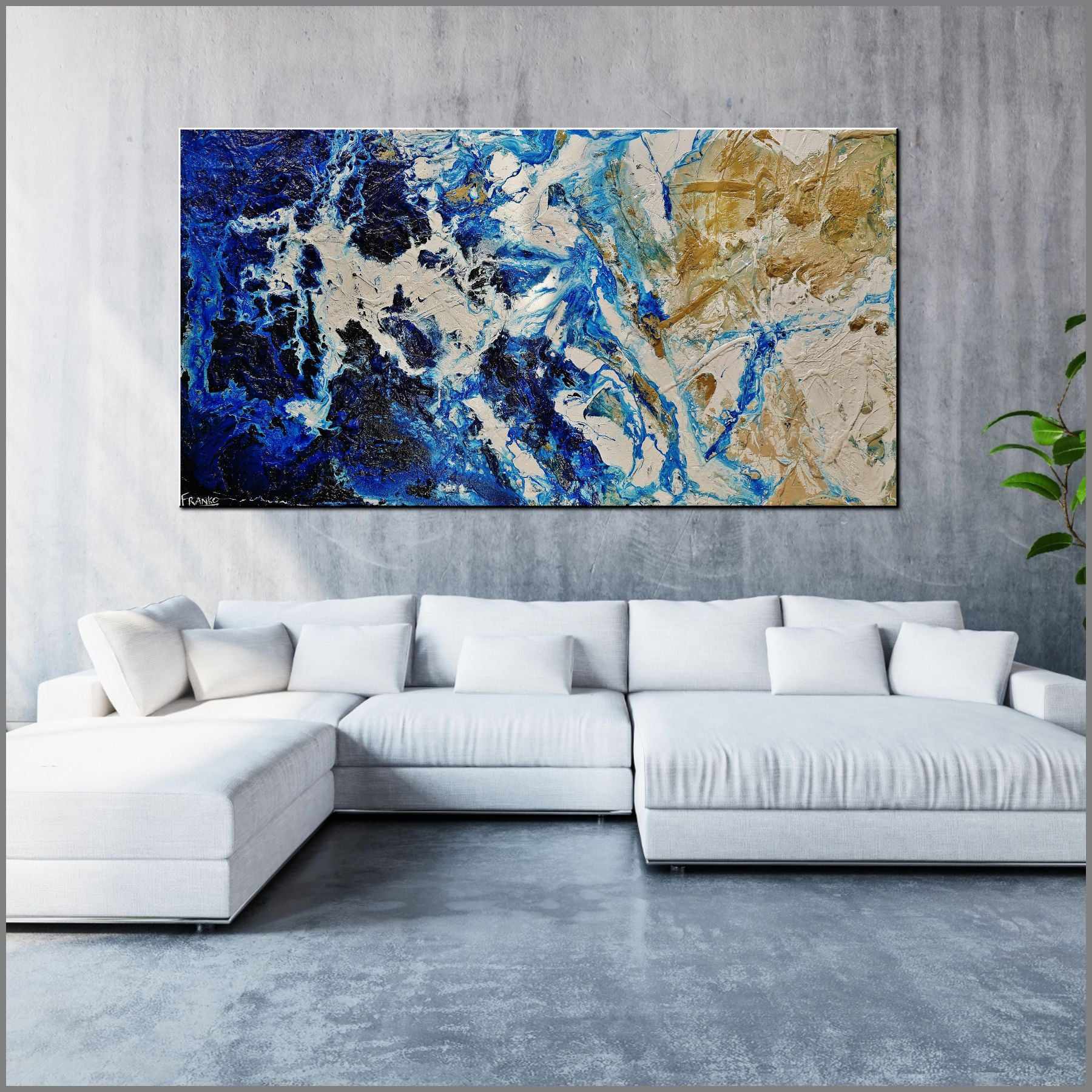 Inked Atoll 190cm x 100cm Cream Blue Textured Abstract Painting (SOLD)-Abstract-[Franko_Artist]-[Australian_artist]-[Gold_Coast]-[Brisbane]-[modern]-[contemporary]-[original]-[Large_artwork]-[The_Block]-[Dream_Homes]-[ideas]-[Grand_Designs]-[Art_Lover]-Franklin Art Studio