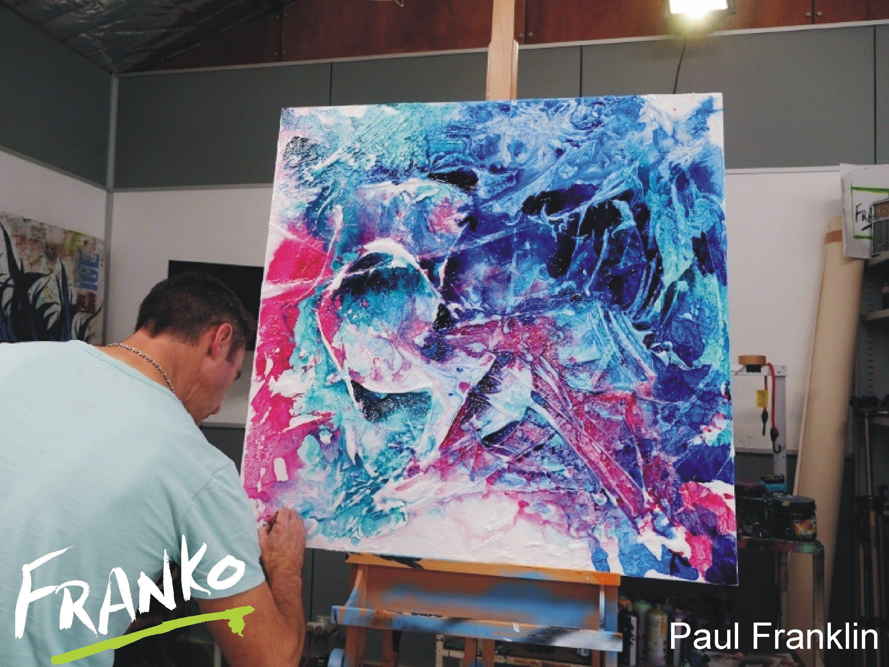 Inked Gypsy 100cm x 100cm Colourful Abstract Painting (SOLD)-abstract-[Franko_Artist]-[The_Block]-[Dream_Homes]-[ideas]- [Grand_Designs]-Franklin Art Studio
