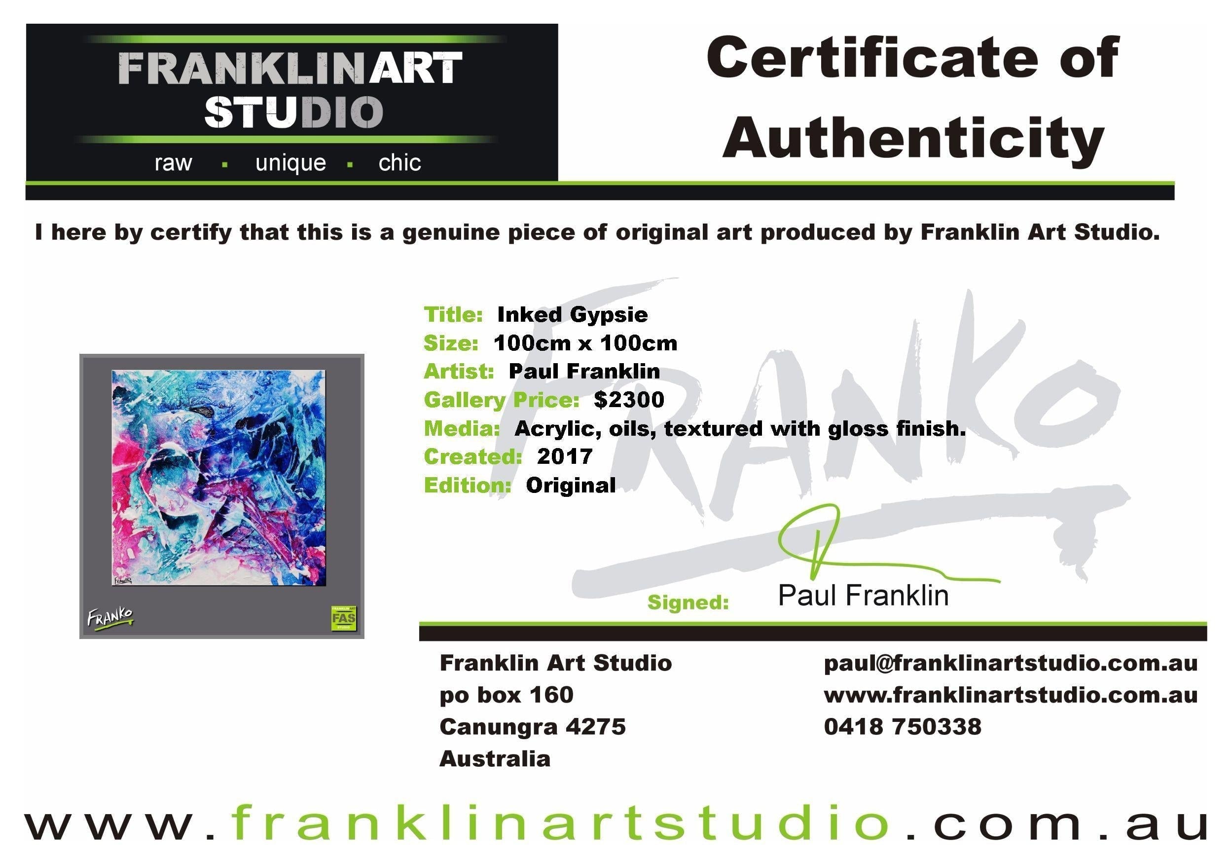 Inked Gypsy 100cm x 100cm Colourful Abstract Painting (SOLD)-abstract-[Franko_Artist]-[The_Block]-[Dream_Homes]-[ideas]-[Grand_Designs]-[Art_Lover]-Franklin Art Studio