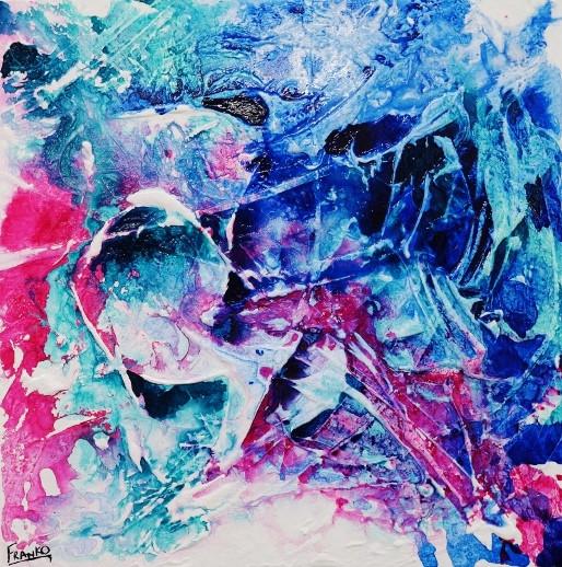 Inked Gypsy 100cm x 100cm Colourful Abstract Painting (SOLD)-abstract-[Franko_Artist]-[Australian_artist]-[Gold_Coast]-[Brisbane]-[modern]-[contemporary]-[original]-[Large_artwork]-Franklin Art Studio
