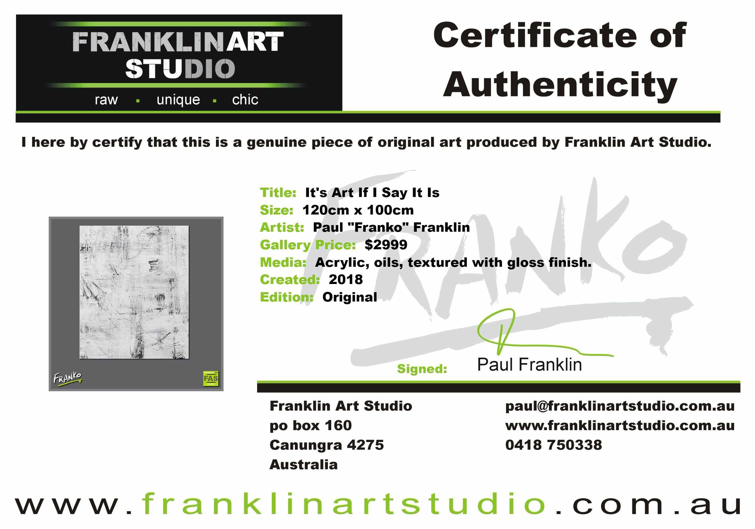 It's Art If I Say It Is 120cm x 100cm Black White Abstract Painting (SOLD)-Abstract-[Franko_Artist]-[The_Block]-[Dream_Homes]-[ideas]-[Grand_Designs]-[Art_Lover]-Franklin Art Studio