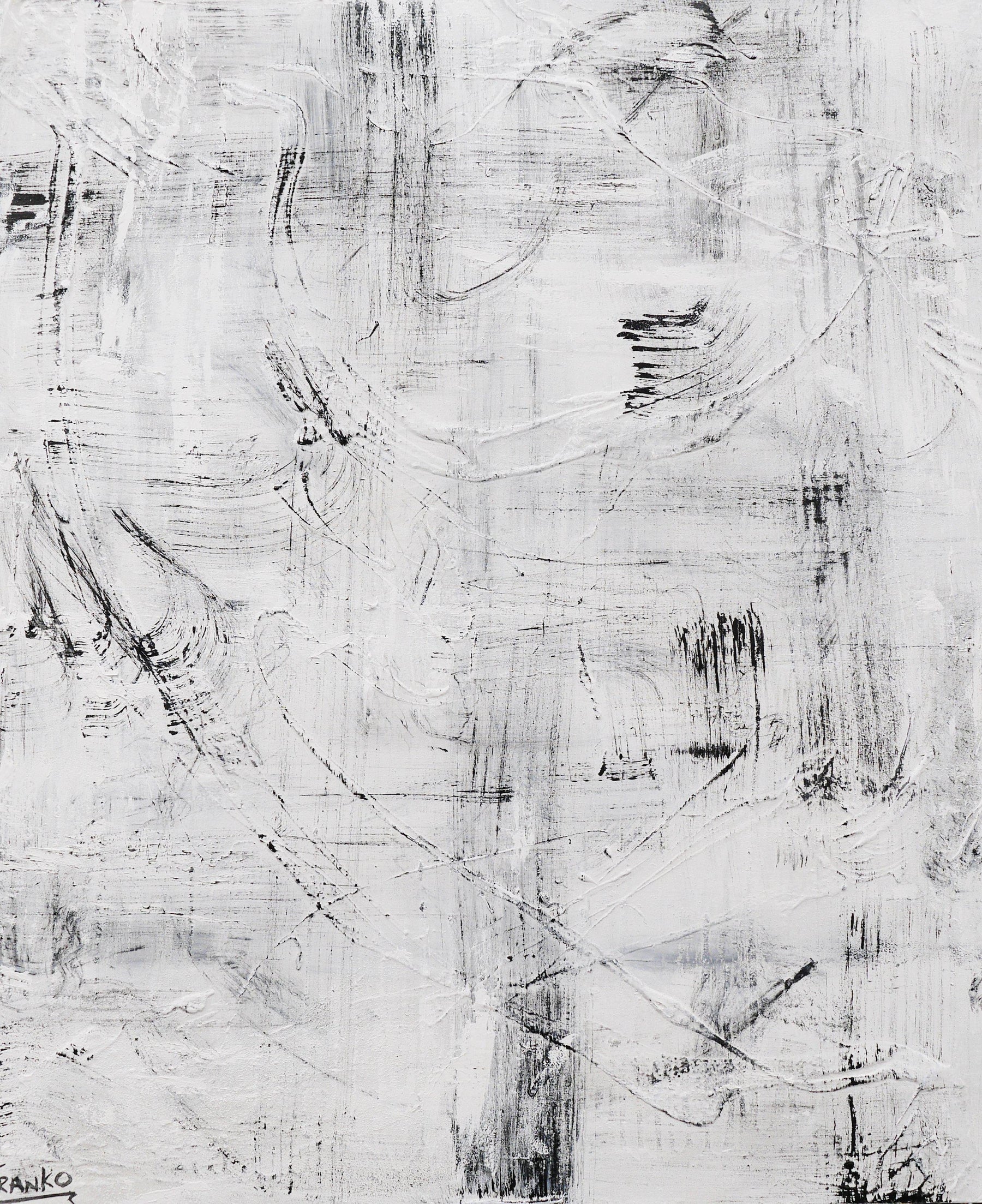 It's Art If I Say It Is 120cm x 100cm Black White Abstract Painting (SOLD)-Abstract-[Franko_Artist]-[Australian_artist]-[Gold_Coast]-[Brisbane]-[modern]-[contemporary]-[original]-[Large_artwork]-Franklin Art Studio
