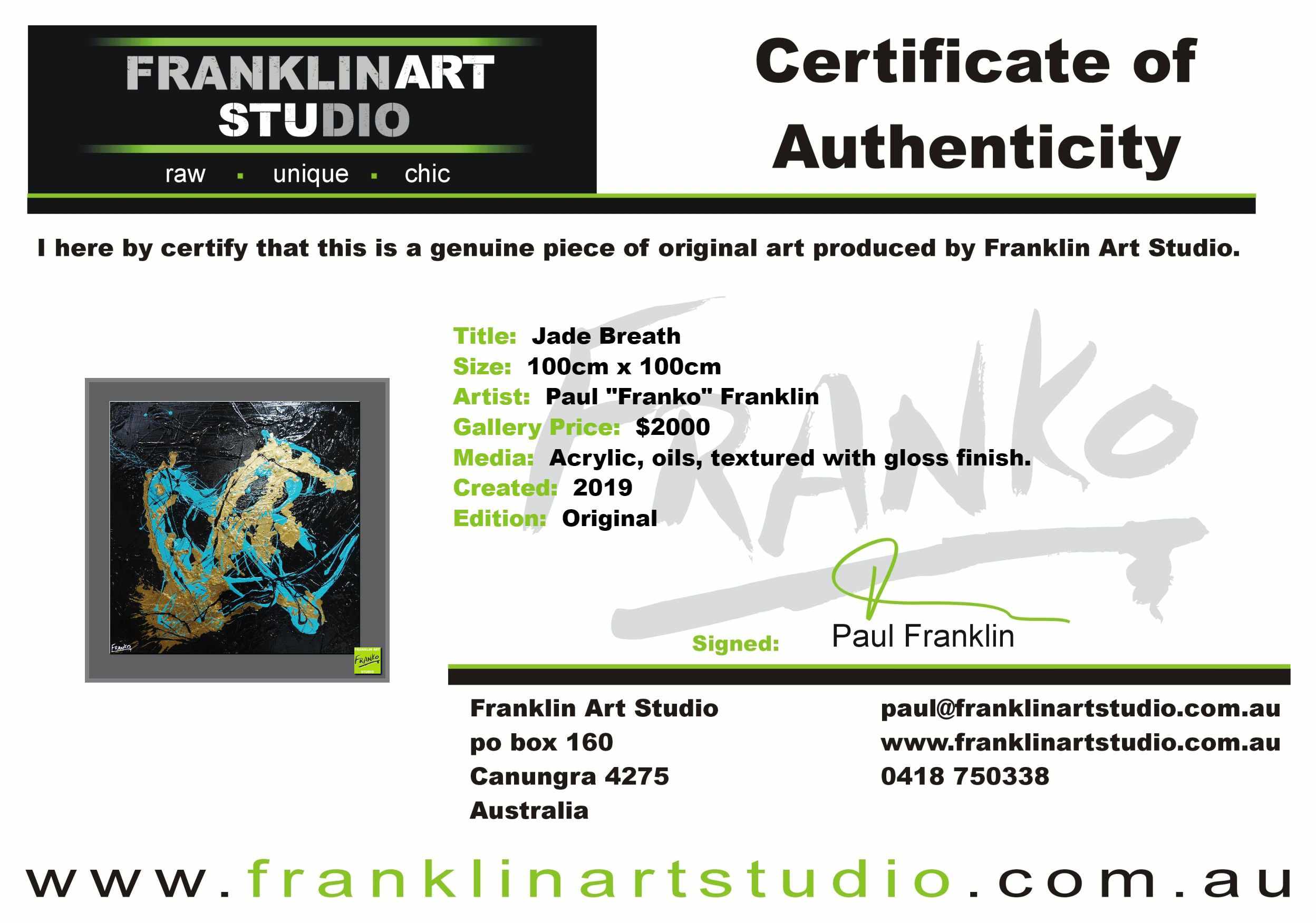 Jade Breath 100cm x 100cm Jade Black Gold Textured Abstract Painting (SOLD)-Abstract-[Franko_Artist]-[The_Block]-[Dream_Homes]-[ideas]-[Grand_Designs]-[Art_Lover]-Franklin Art Studio