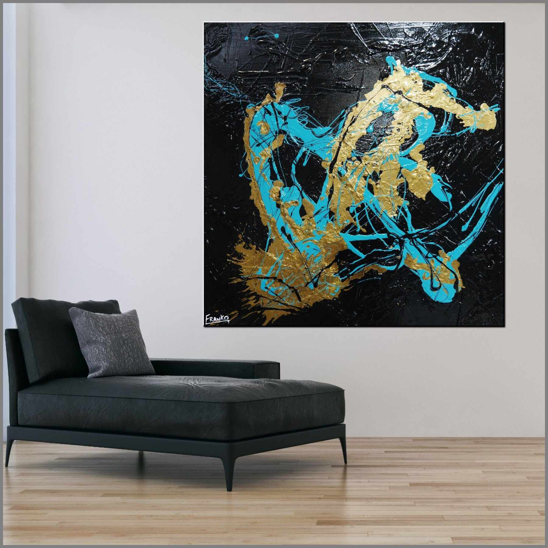 Jade Breath 100cm x 100cm Jade Black Gold Textured Abstract Painting (SOLD)-Abstract-[Franko_Artist]-[Australian_artist]-[Gold_Coast]-[Brisbane]-[modern]-[contemporary]-[original]-[Large_artwork]-[The_Block]-[Dream_Homes]-[ideas]-[Grand_Designs]-[Art_Lover]-Franklin Art Studio