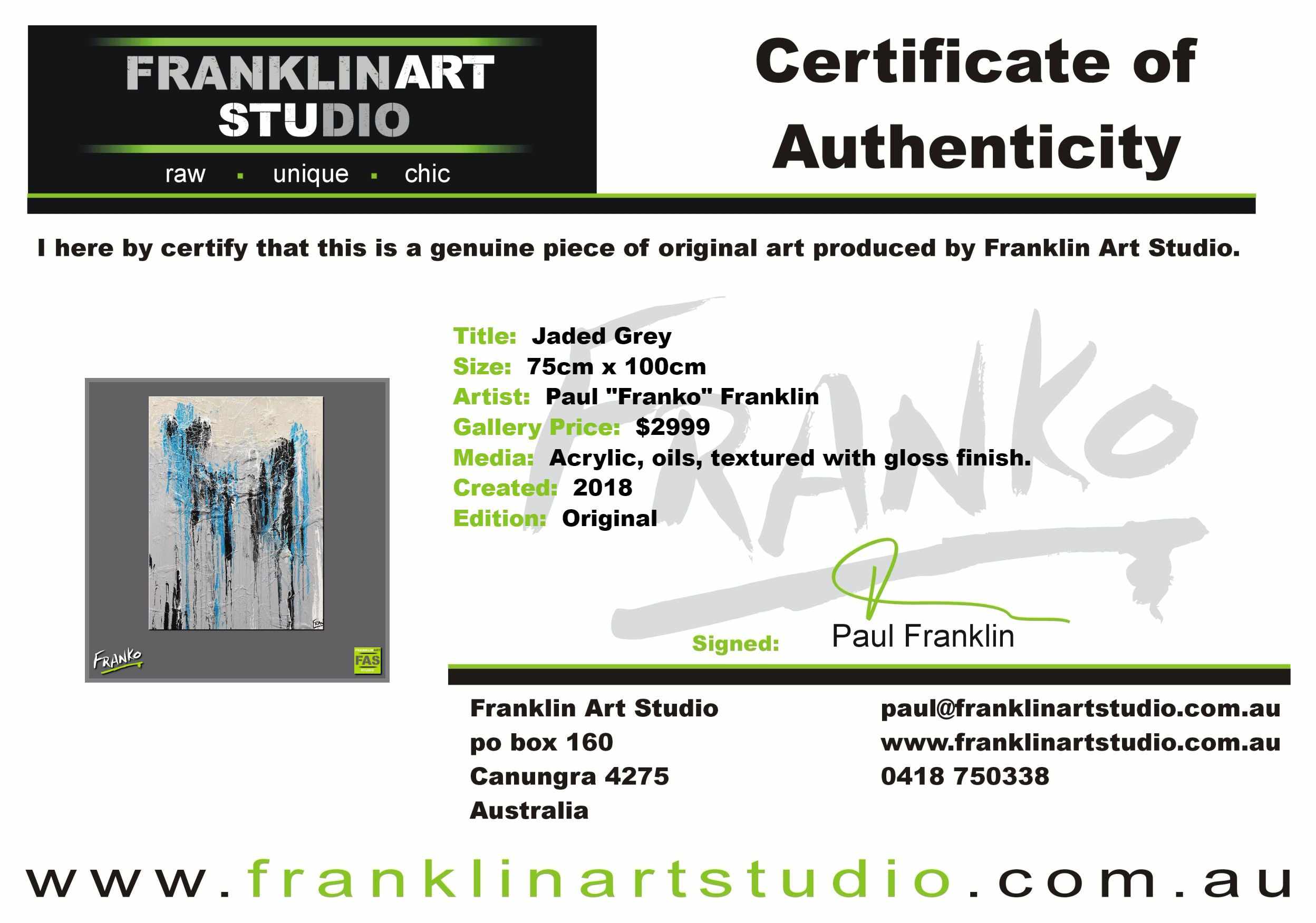 Jaded Grey 75cm x 100cm Grey Jade Black Abstract Painting (SOLD)-Abstract-[Franko_Artist]-[The_Block]-[Dream_Homes]-[ideas]-[Grand_Designs]-[Art_Lover]-Franklin Art Studio