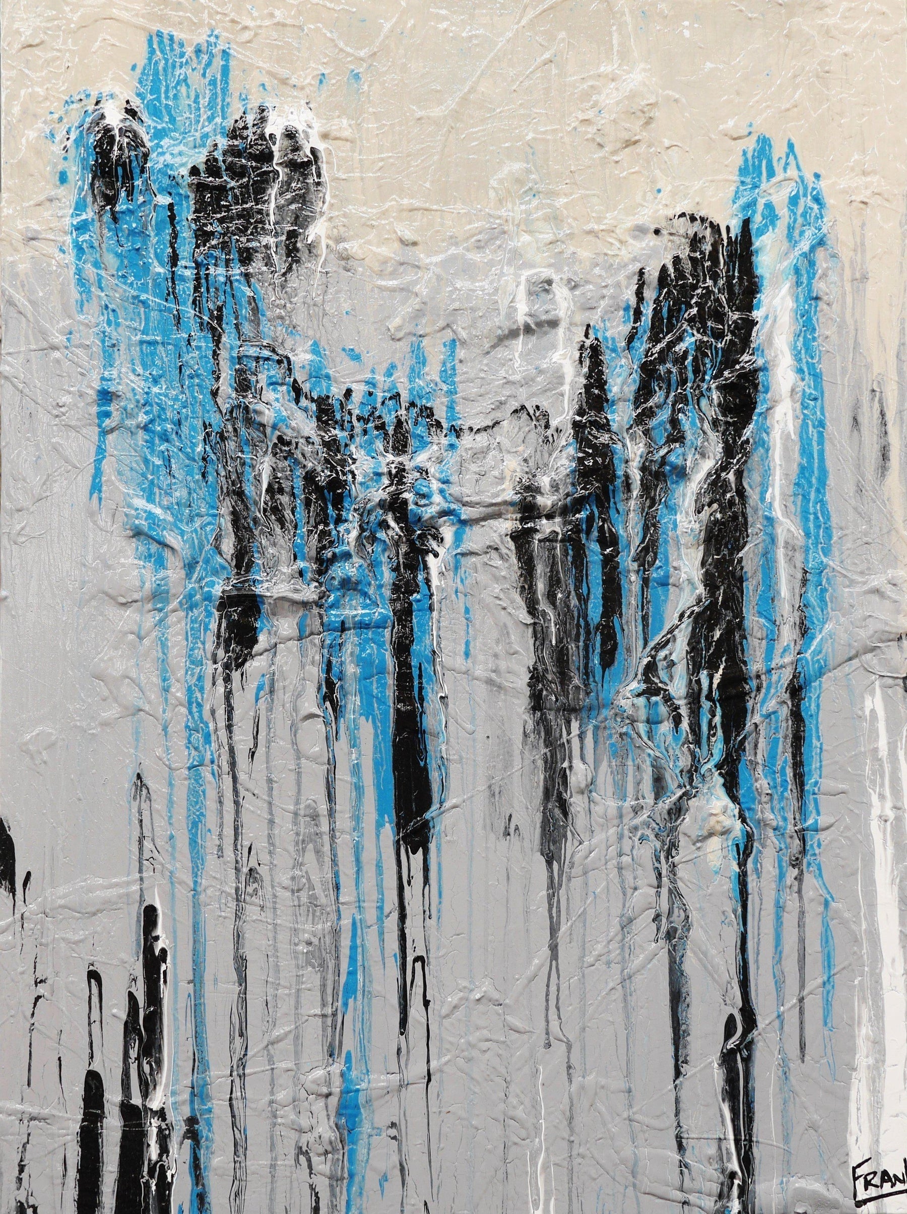 Jaded Grey 75cm x 100cm Grey Jade Black Abstract Painting (SOLD)-Abstract-[Franko_Artist]-[Australian_artist]-[Gold_Coast]-[Brisbane]-[modern]-[contemporary]-[original]-[Large_artwork]-Franklin Art Studio
