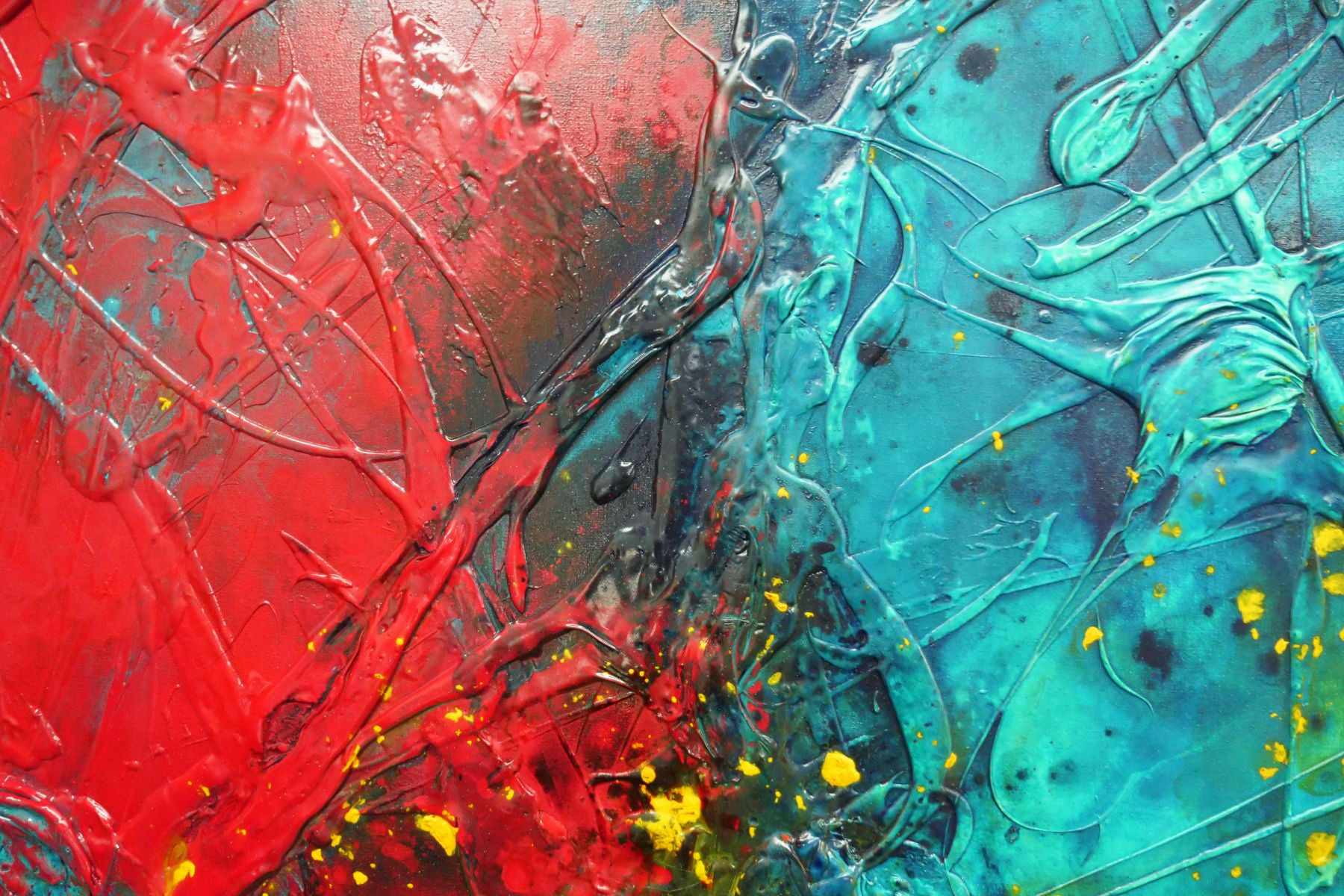 Jaded Red Dragon 190cm x 100cm Jade Red Textured Abstract Painting (SOLD)