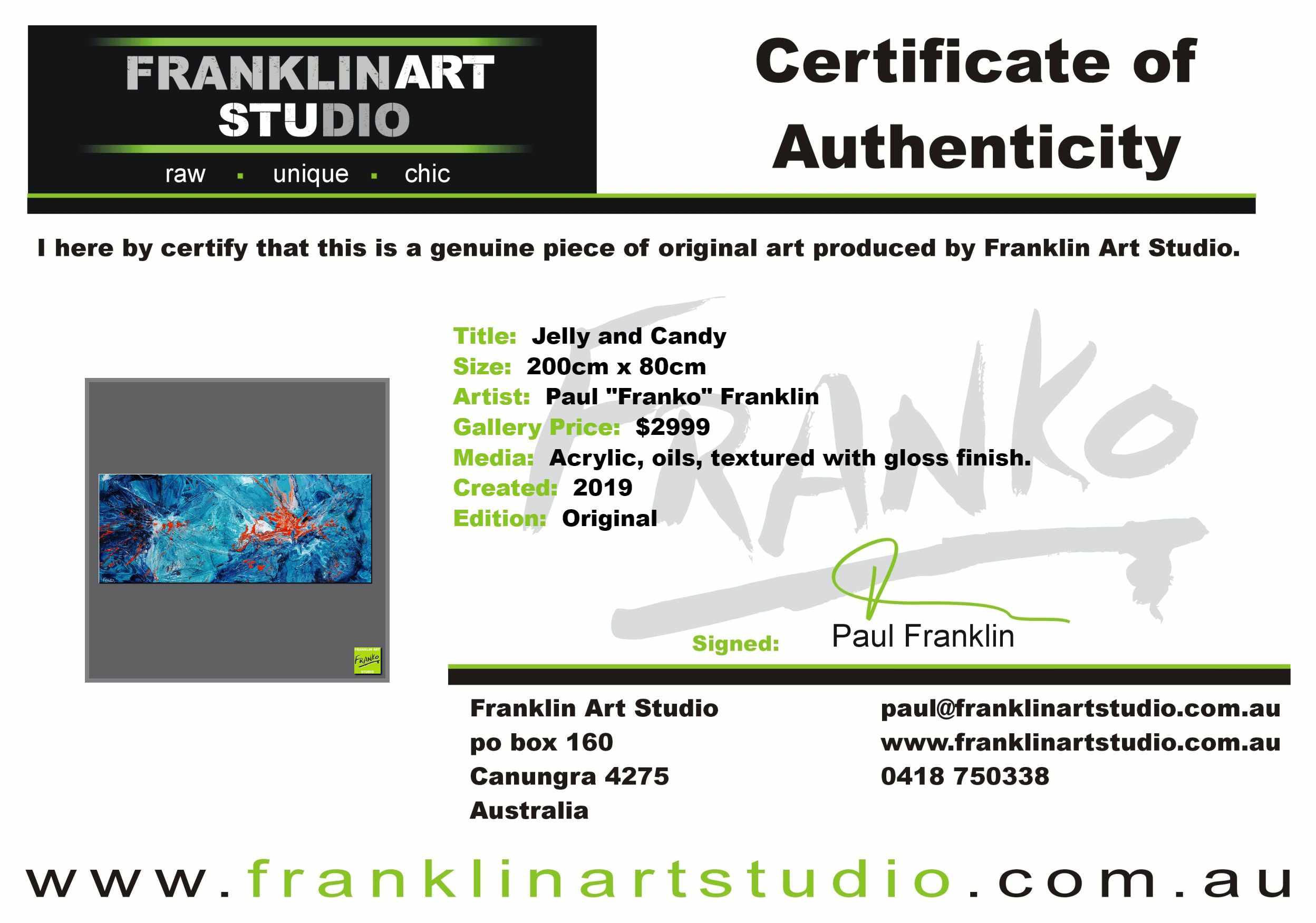 Jelly and Candy 200cm x 80cm Blue Orange Textured Abstract Painting (SOLD)-Abstract-[Franko_Artist]-[The_Block]-[Dream_Homes]-[ideas]-[Grand_Designs]-[Art_Lover]-Franklin Art Studio