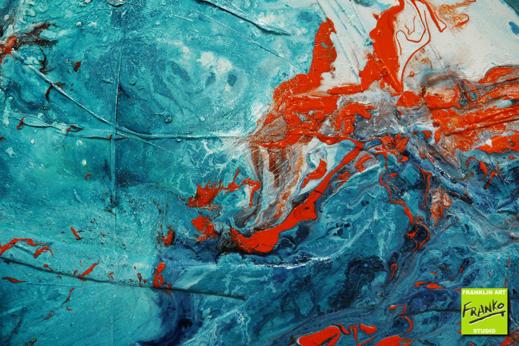 Jelly and Candy 200cm x 80cm Blue Orange Textured Abstract Painting (SOLD)