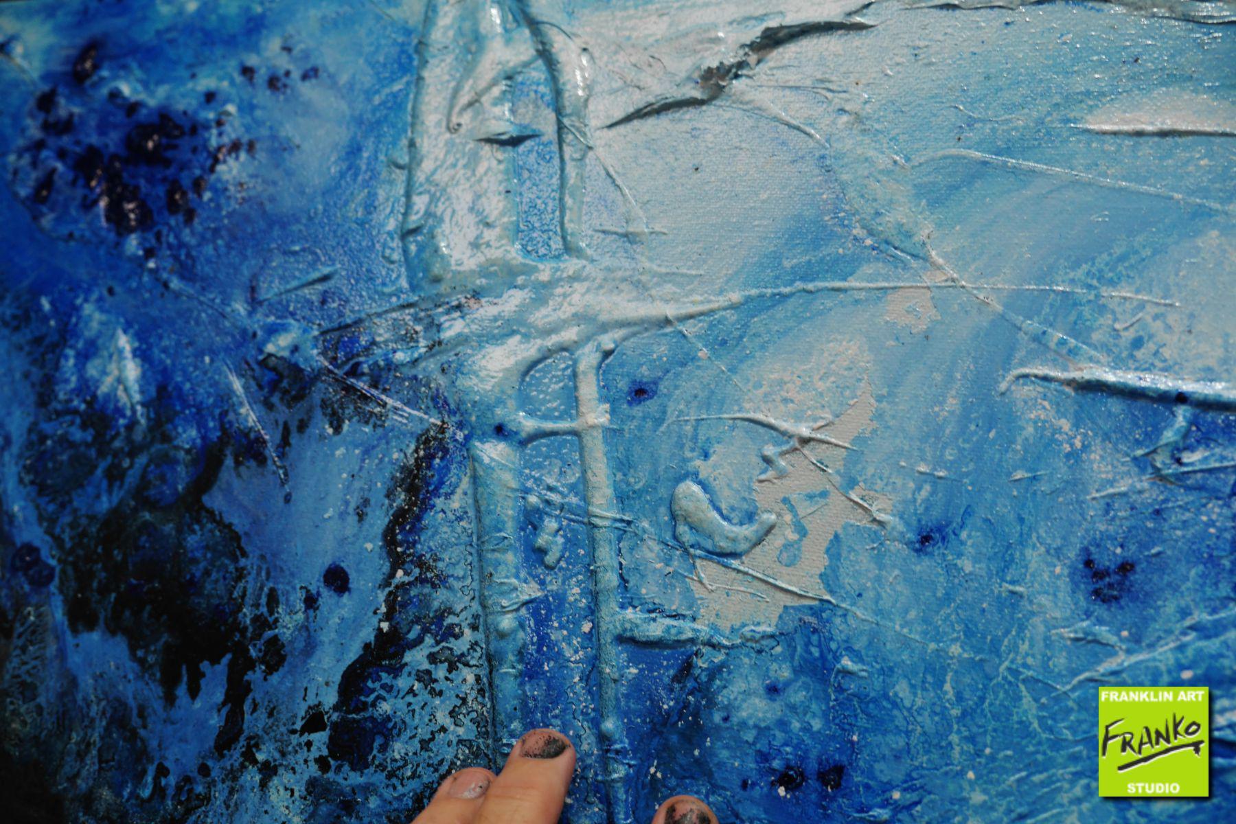 Jellyfish Candy 160cm x 100cm Blue, Yellow, Pink, Black Textured Abstract Painting (SOLD)