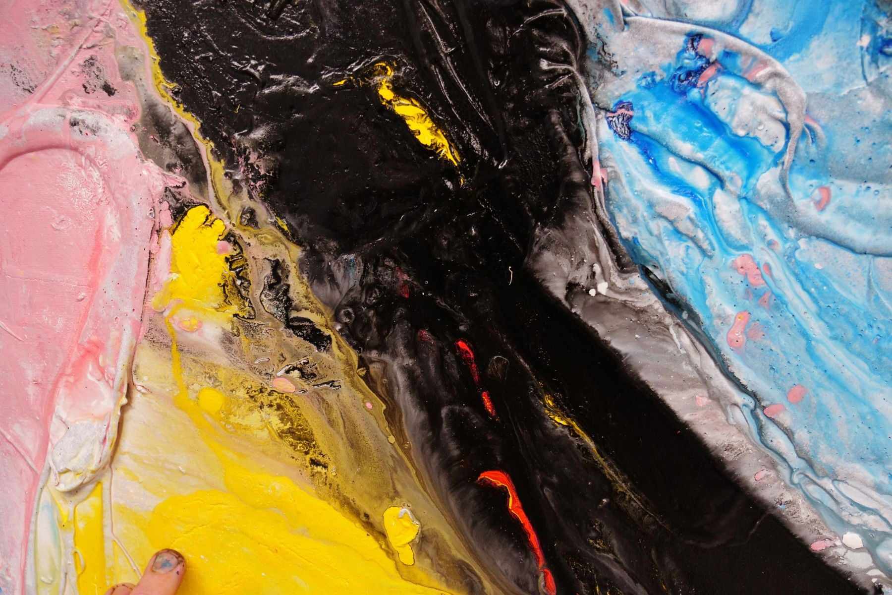 Jellyfish Rumble 140cm x 100cm Colourful Textured Abstract Painting (SOLD)