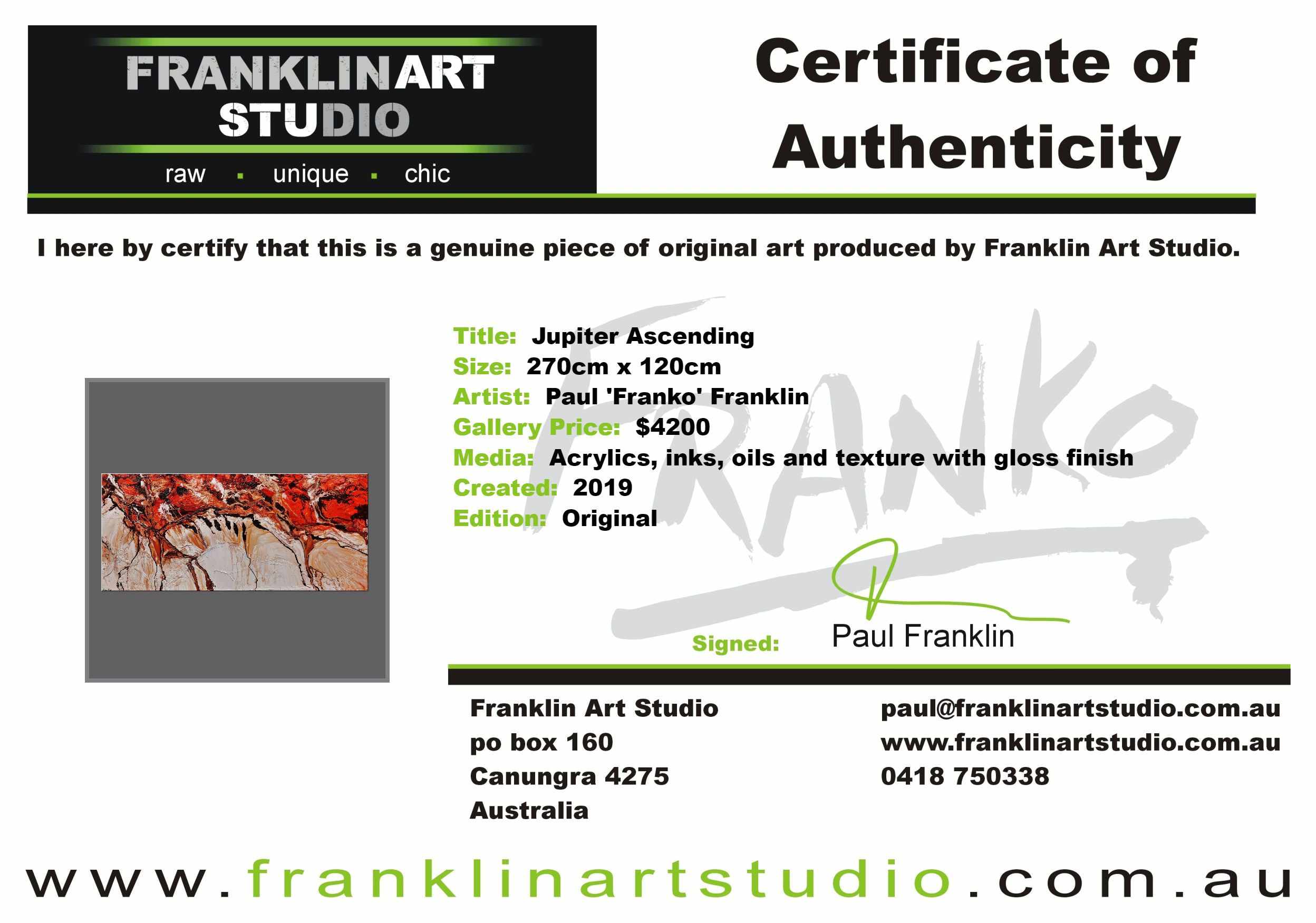 Jupiter Ascending 270cm x 120cm Brown White Textured Abstract Painting (SOLD)-Abstract-[Franko_Artist]-[The_Block]-[Dream_Homes]-[ideas]-[Grand_Designs]-[Art_Lover]-Franklin Art Studio