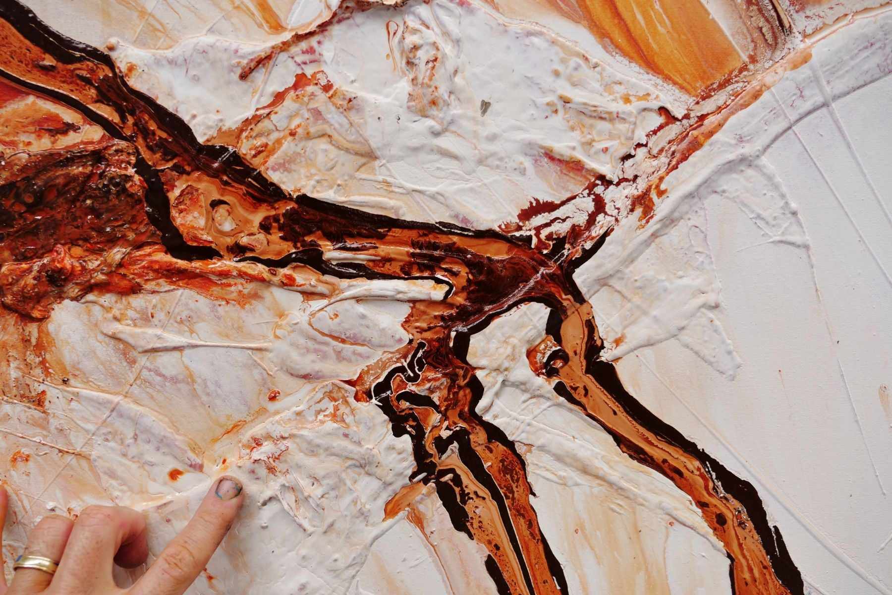 Jupiter Ascending 270cm x 120cm Brown White Textured Abstract Painting (SOLD)