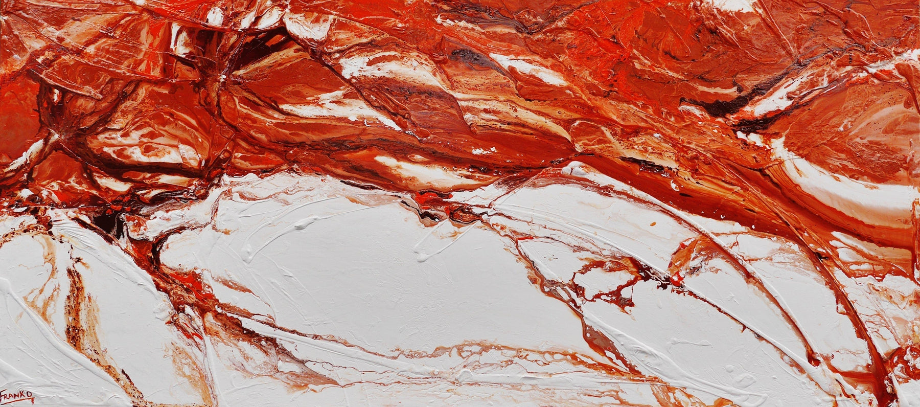 Jupiter Rising 270cm x 120cm Brown White Textured Abstract Painting (SOLD)-Abstract-[Franko_Artist]-[Australian_artist]-[Gold_Coast]-[Brisbane]-[modern]-[contemporary]-[original]-[Large_artwork]-Franklin Art Studio