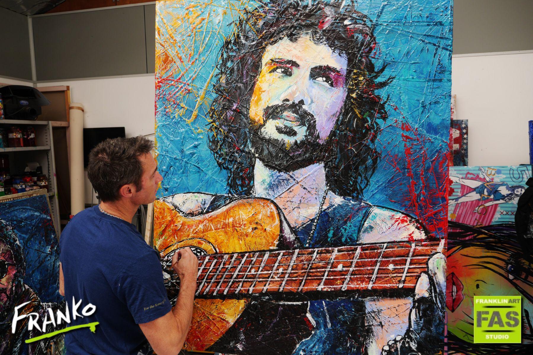 Just Relax Take it Easy 120cm x 150cm Huge Abstract Realism Cat Stevens Painting (SOLD)-abstract realism-[Franko_Artist]-[The_Block]-[Dream_Homes]-[ideas]-[Grand_Designs]-[Art_Lover]-Franklin Art Studio