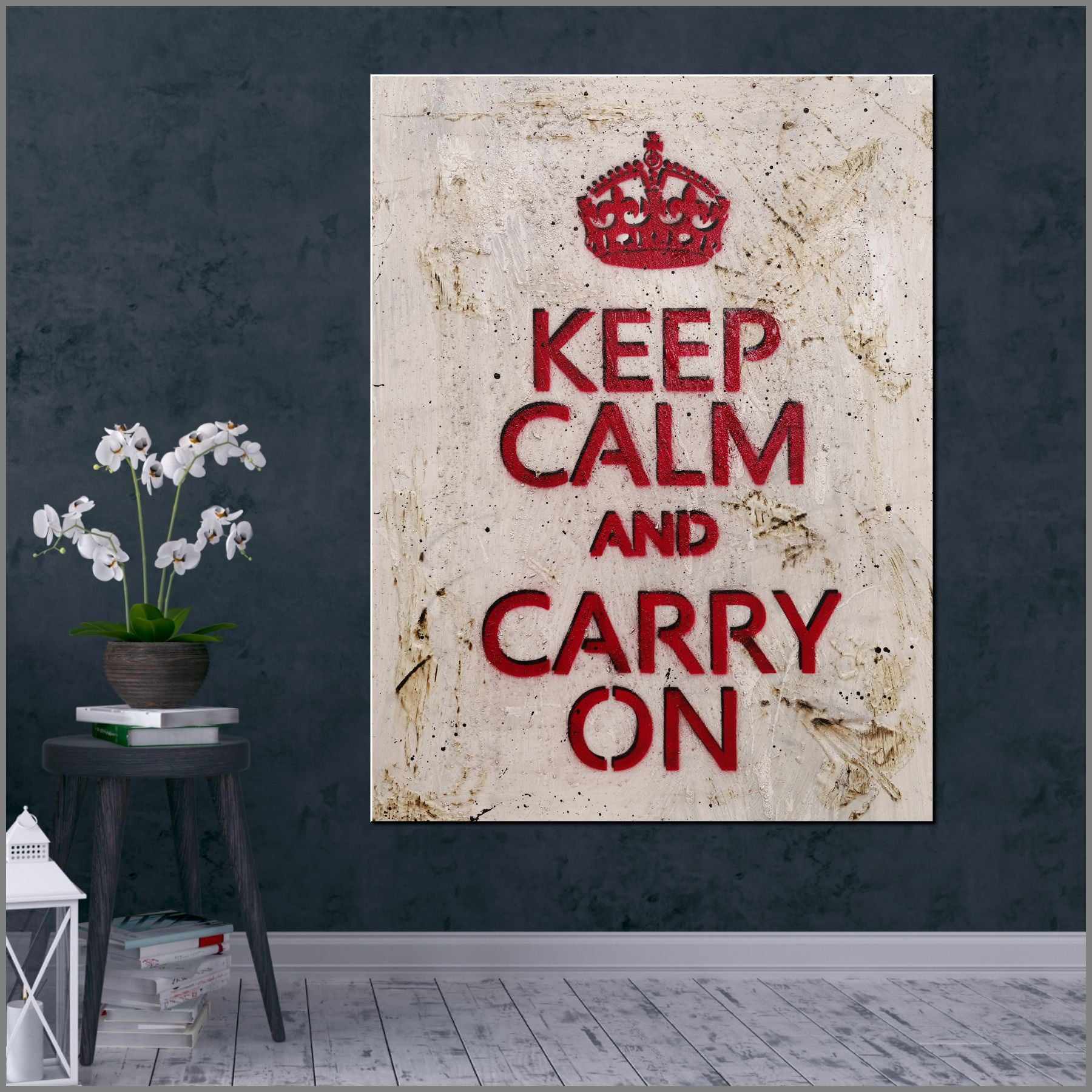 update alt-text with template Keep Calm 75cm x 100cm Keep Calm and Carry On Urban Pop Art Painting (SOLD)-urban pop-[Franko_Artist]-[Australian_artist]-[Gold_Coast]-[Brisbane]-[modern]-[contemporary]-[original]-[Large_artwork]-Franklin Art Studio