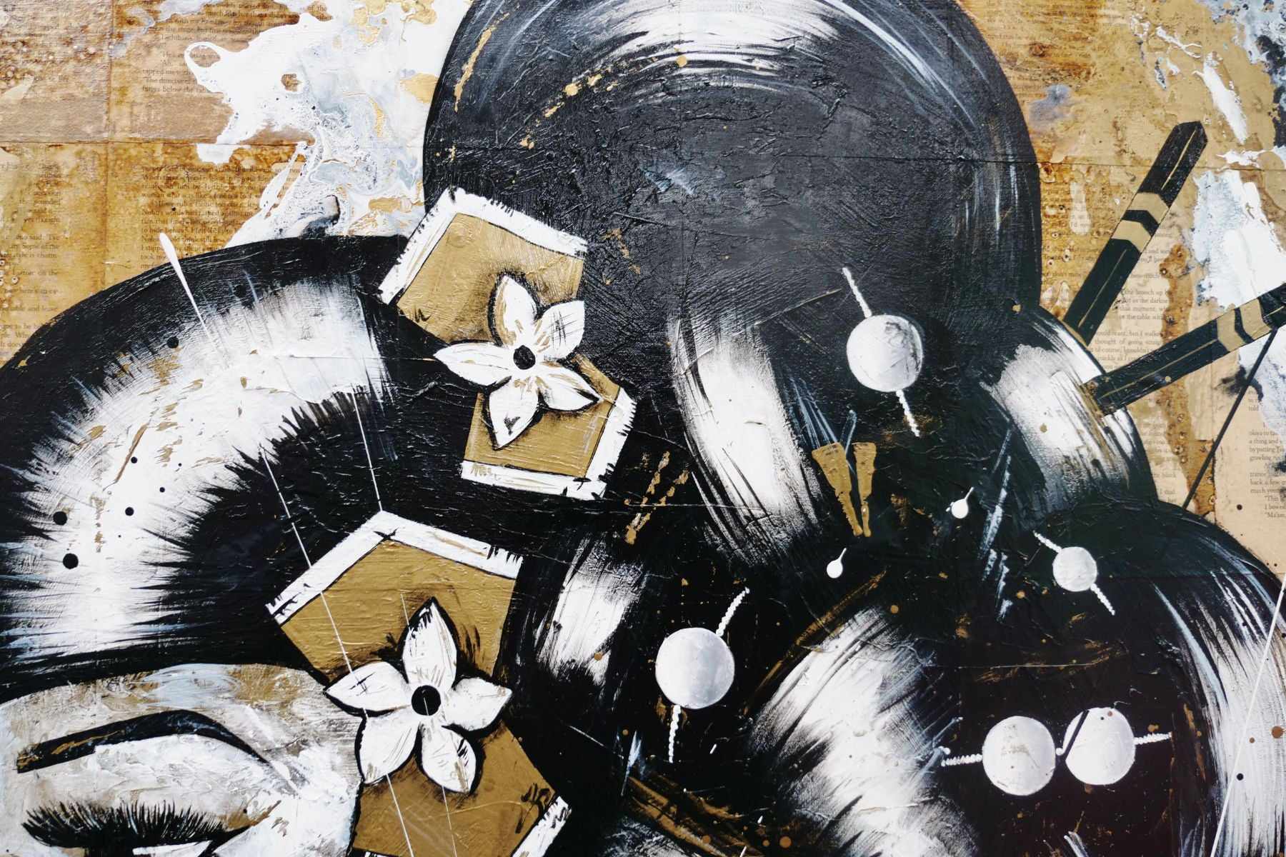 Kin Ojo 120cm x 150cm Geisha Abstract Realism Book Club Painting (SOLD)