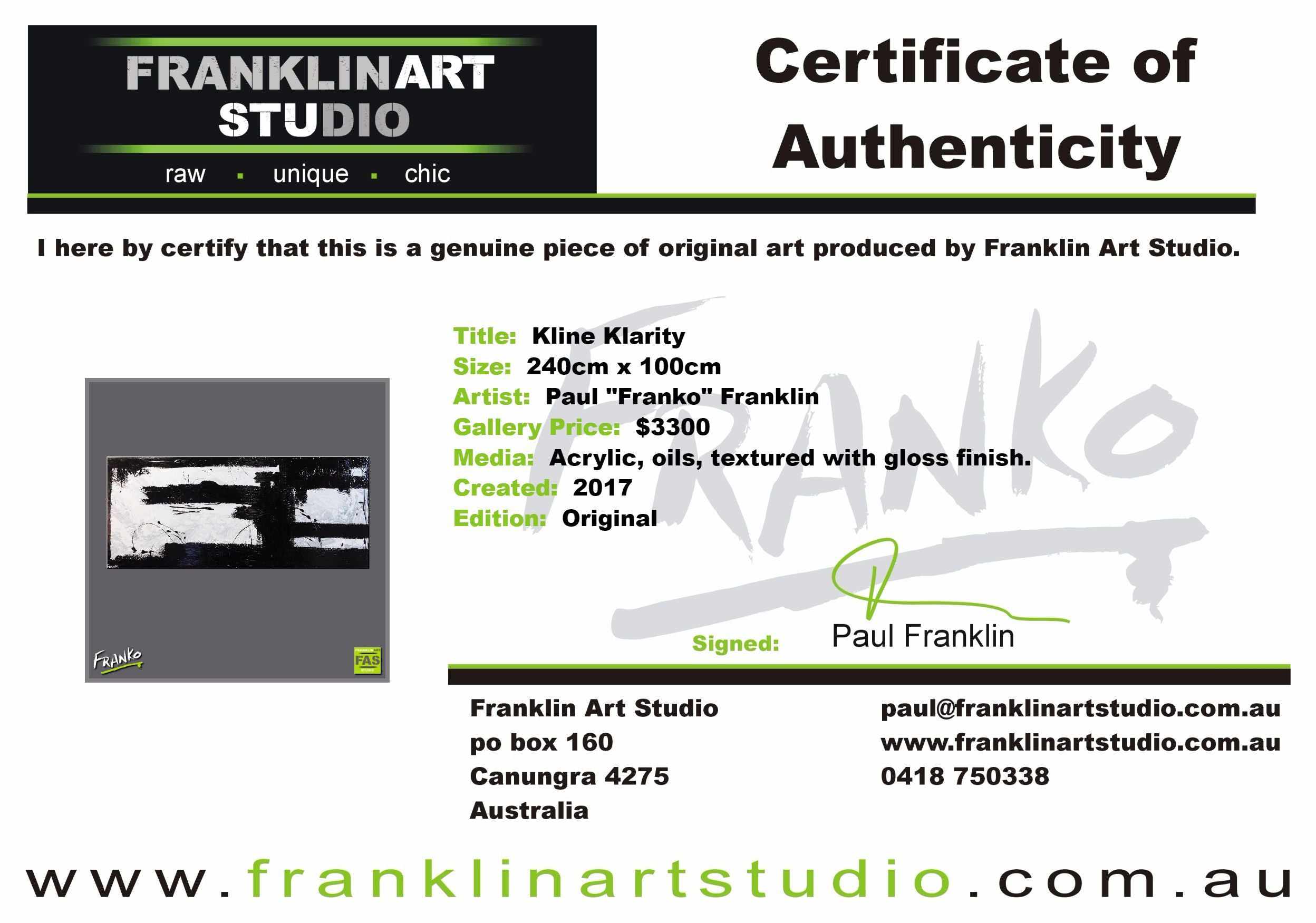 Kline Klarity 240cm x 100cm Black White Abstract Painting (SOLD)-abstract-[Franko_Artist]-[The_Block]-[Dream_Homes]-[ideas]-[Grand_Designs]-[Art_Lover]-Franklin Art Studio