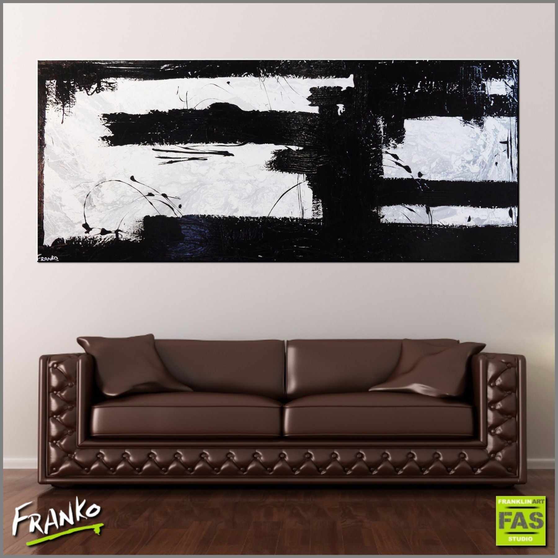 Kline Klarity 240cm x 100cm Black White Abstract Painting (SOLD)-abstract-[Franko_Artist]-[Australian_artist]-[Gold_Coast]-[Brisbane]-[modern]-[contemporary]-[original]-[Large_artwork]-[The_Block]-[Dream_Homes]-[ideas]-[Grand_Designs]-[Art_Lover]-Franklin Art Studio