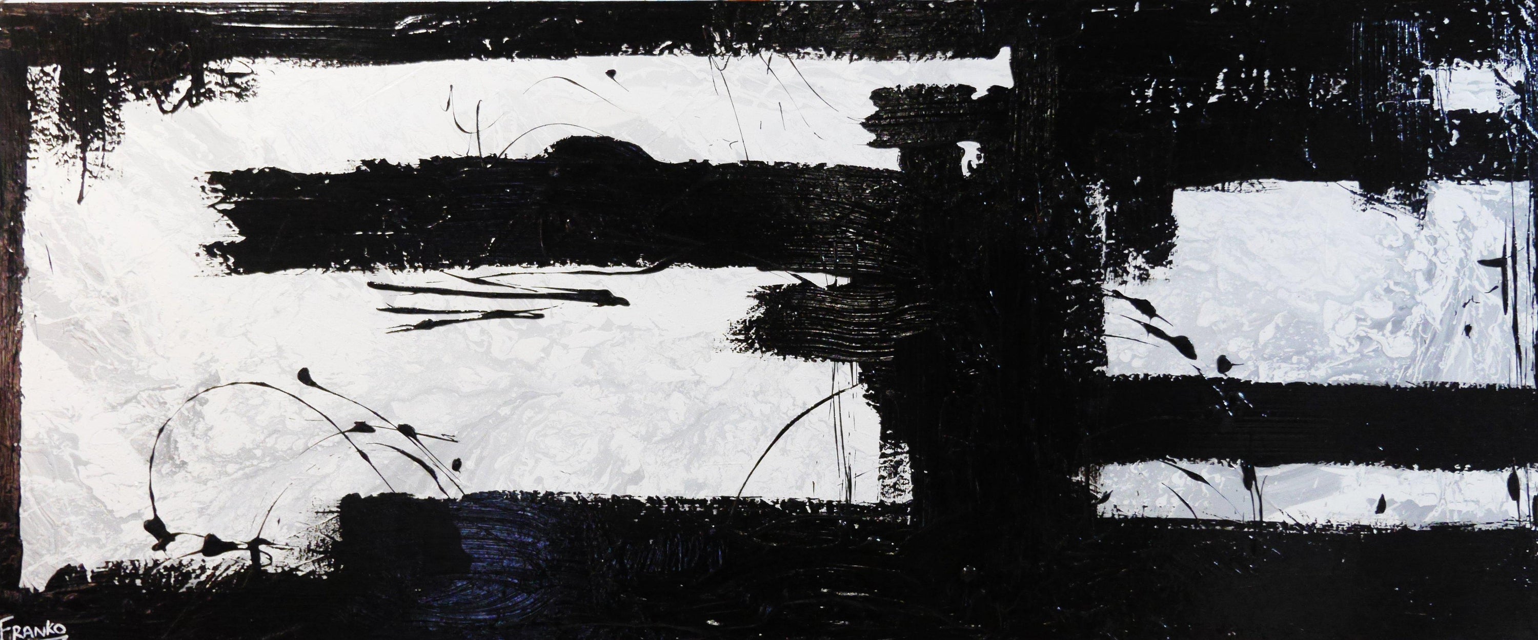 Kline Klarity 240cm x 100cm Black White Abstract Painting (SOLD)-abstract-[Franko_Artist]-[Australian_artist]-[Gold_Coast]-[Brisbane]-[modern]-[contemporary]-[original]-[Large_artwork]-Franklin Art Studio