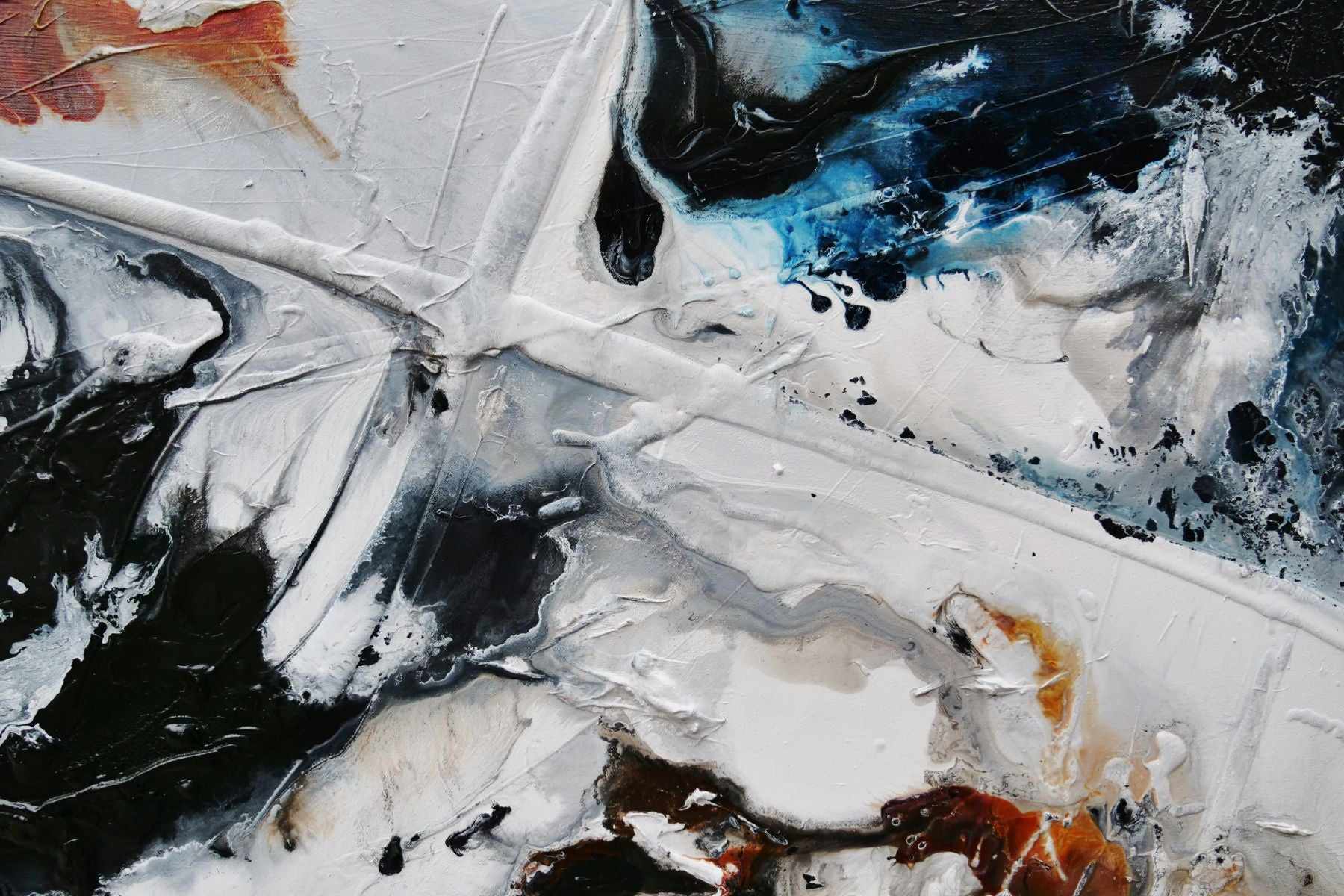 Latitude 240cm x 100cm Grey White Black Textured Abstract Painting (SOLD)