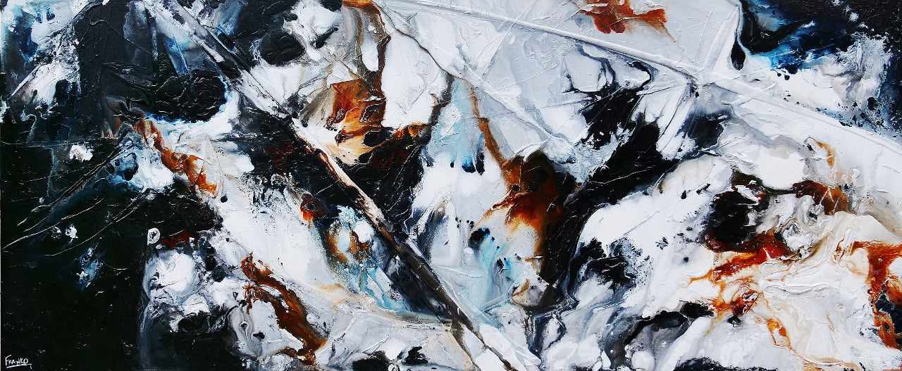 Latitude 240cm x 100cm Grey White Black Textured Abstract Painting (SOLD)-Abstract-[Franko_Artist]-[Australian_artist]-[Gold_Coast]-[Brisbane]-[modern]-[contemporary]-[original]-[Large_artwork]-Franklin Art Studio