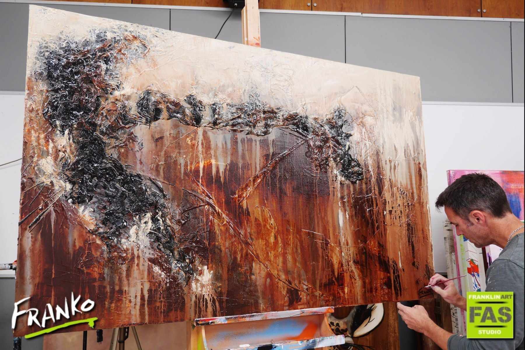 Leather Dunes 160cm x 100cm Brown Abstract Painting (SOLD)-abstract-[Franko_Artist]-[The_Block]-[Dream_Homes]-[ideas]- [Grand_Designs]-Franklin Art Studio
