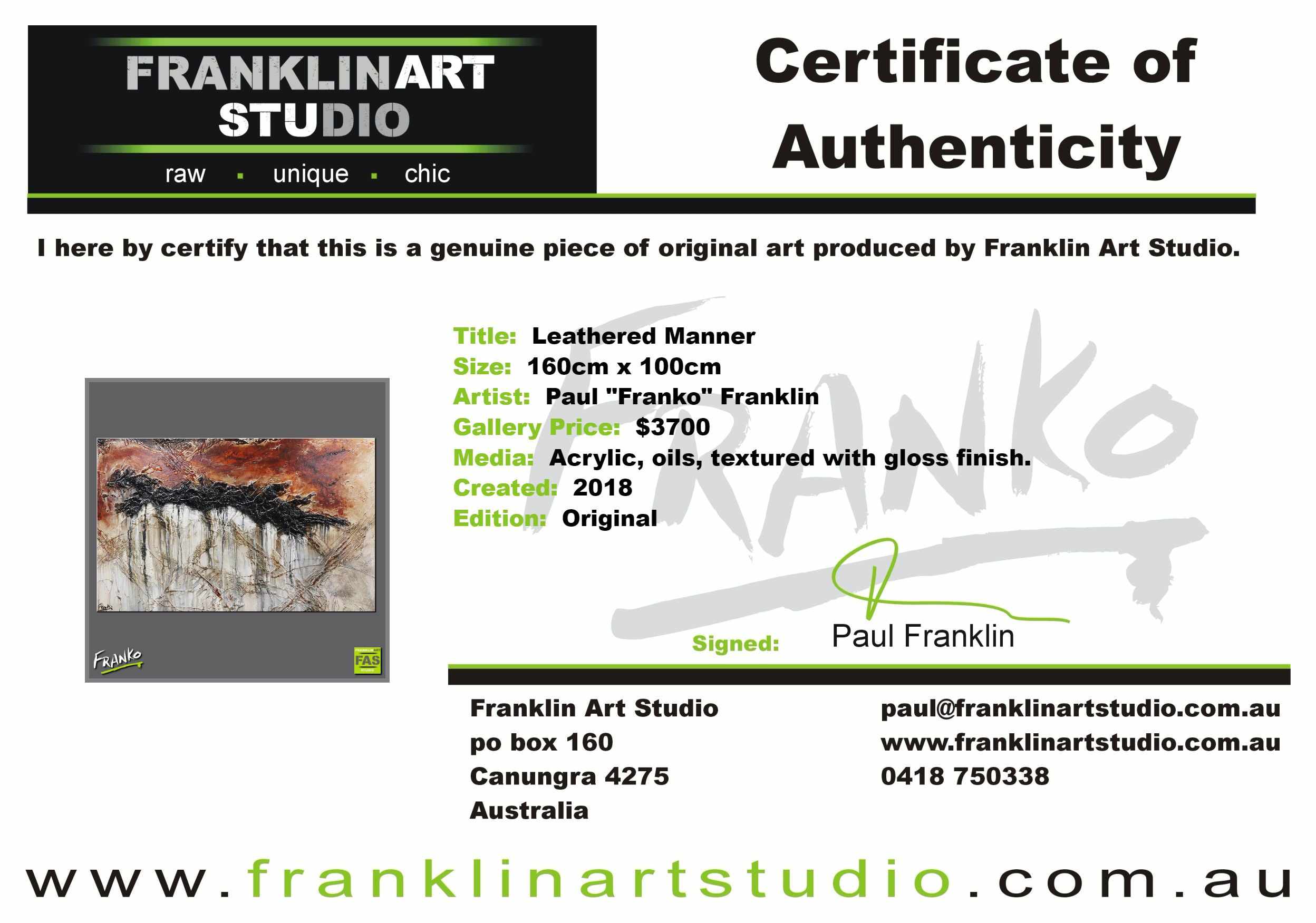 Leathered Manner 160cm x 100cm White Brown Rust Abstract Painting (SOLD)-Abstract-[Franko_Artist]-[The_Block]-[Dream_Homes]-[ideas]-[Grand_Designs]-[Art_Lover]-Franklin Art Studio
